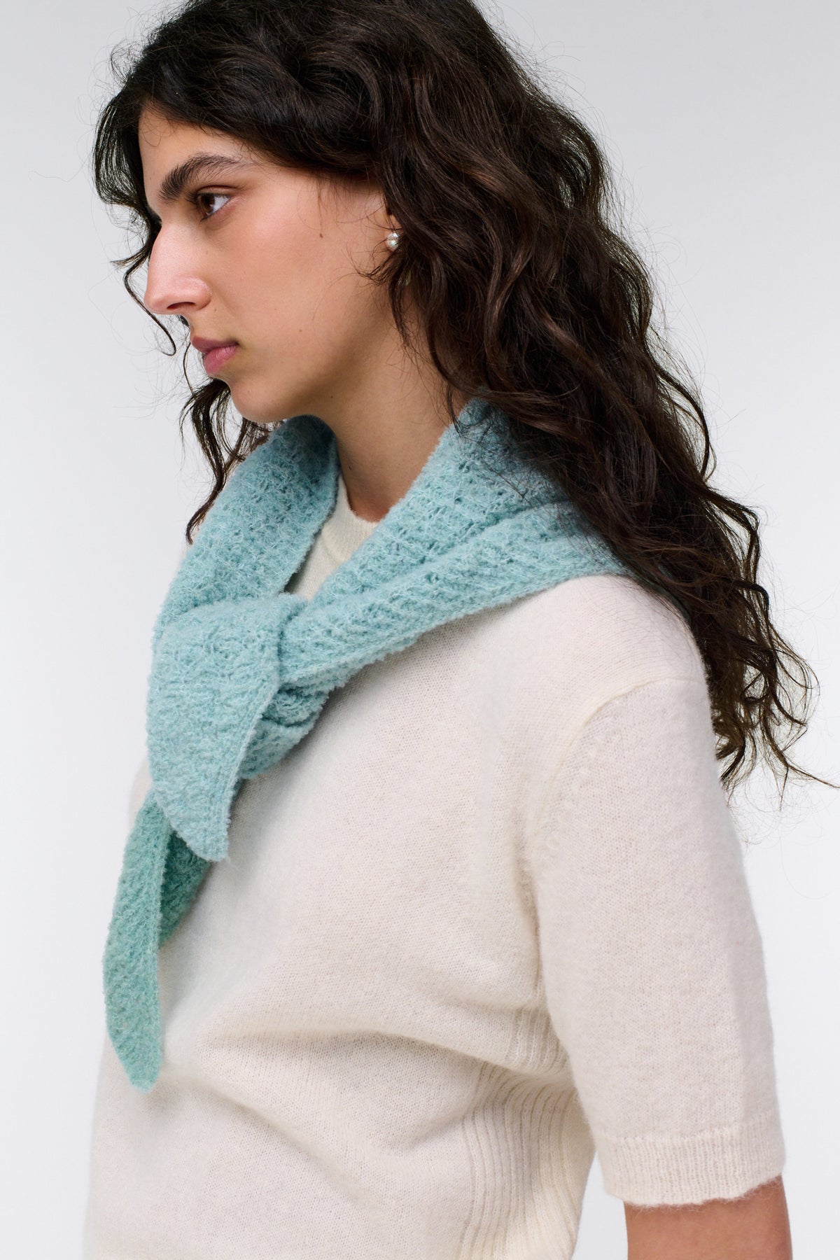 Triangle Merino Scarf - Seagrass