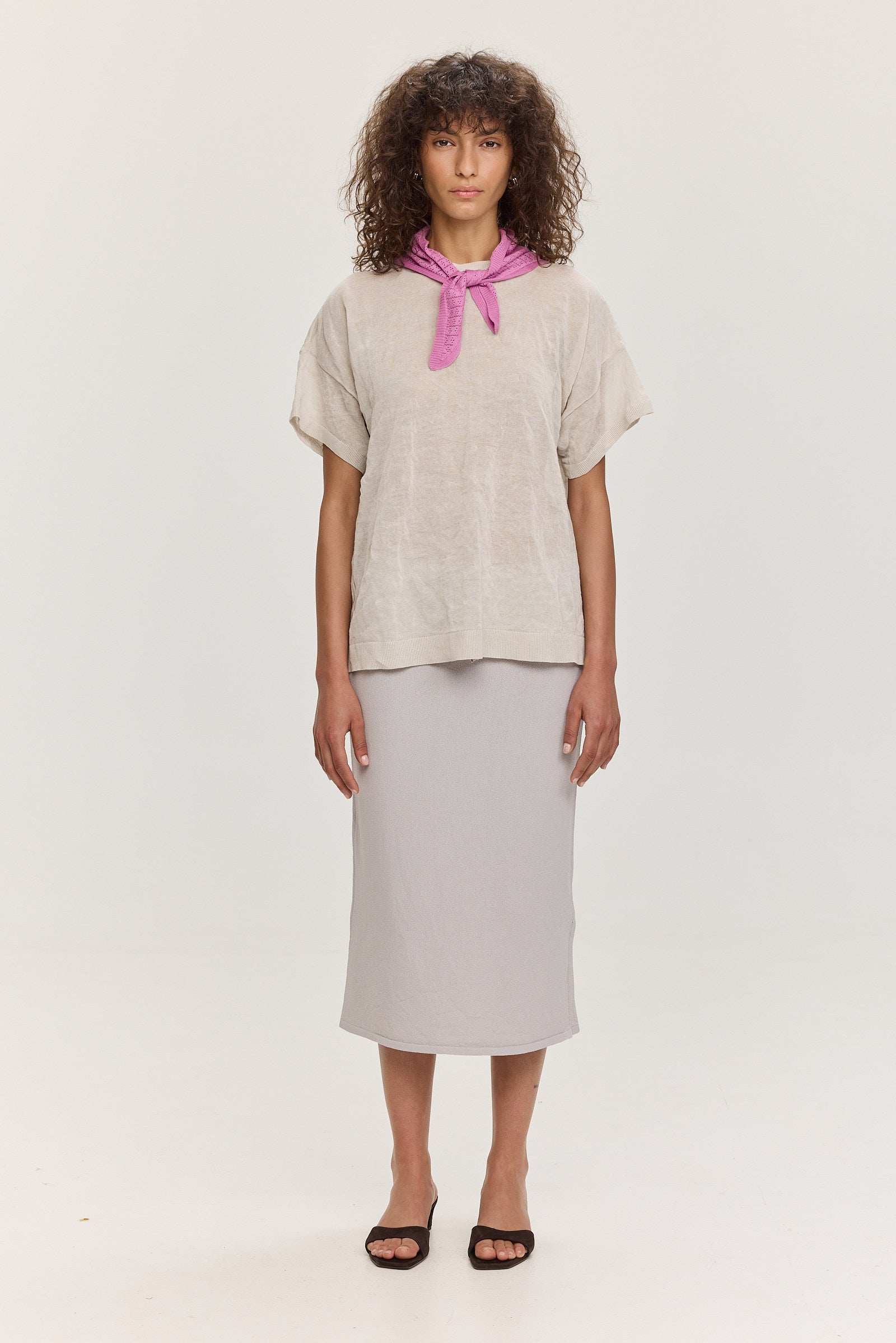Bray Wrinkled Metal Tee - Ice