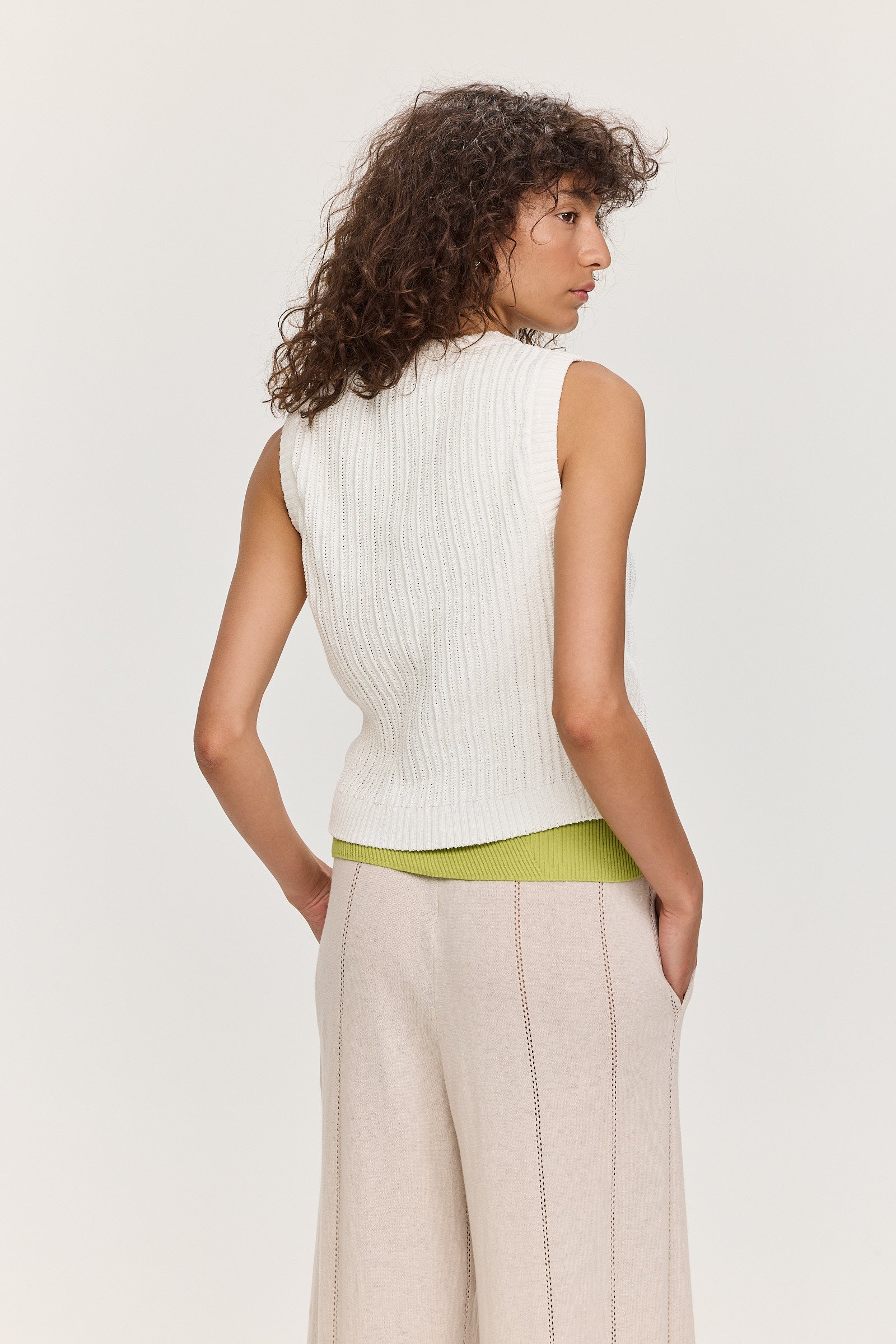 Belmont Cotton Vest - Bone