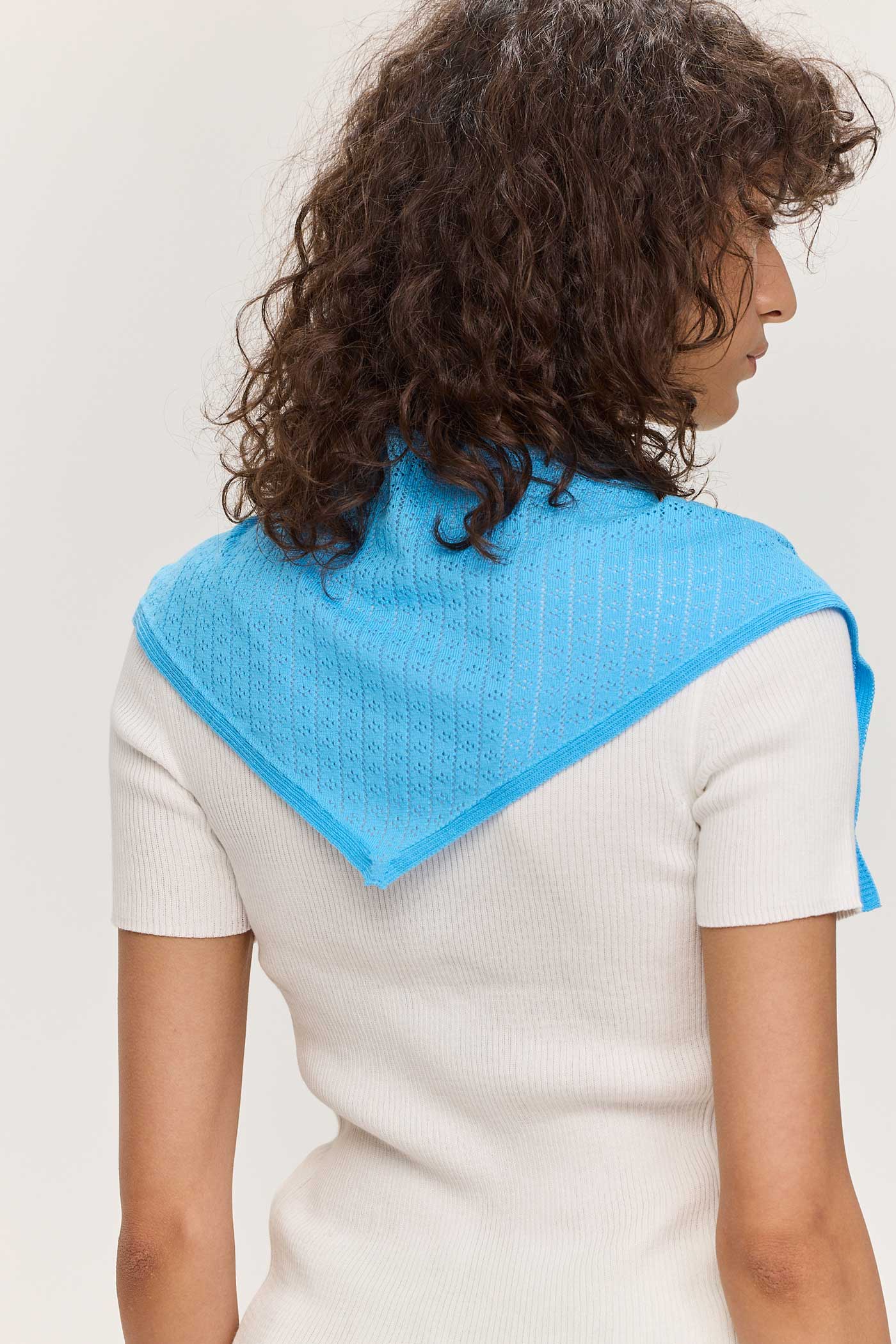 Riet Pointelle Scarf - Cornflower Blue