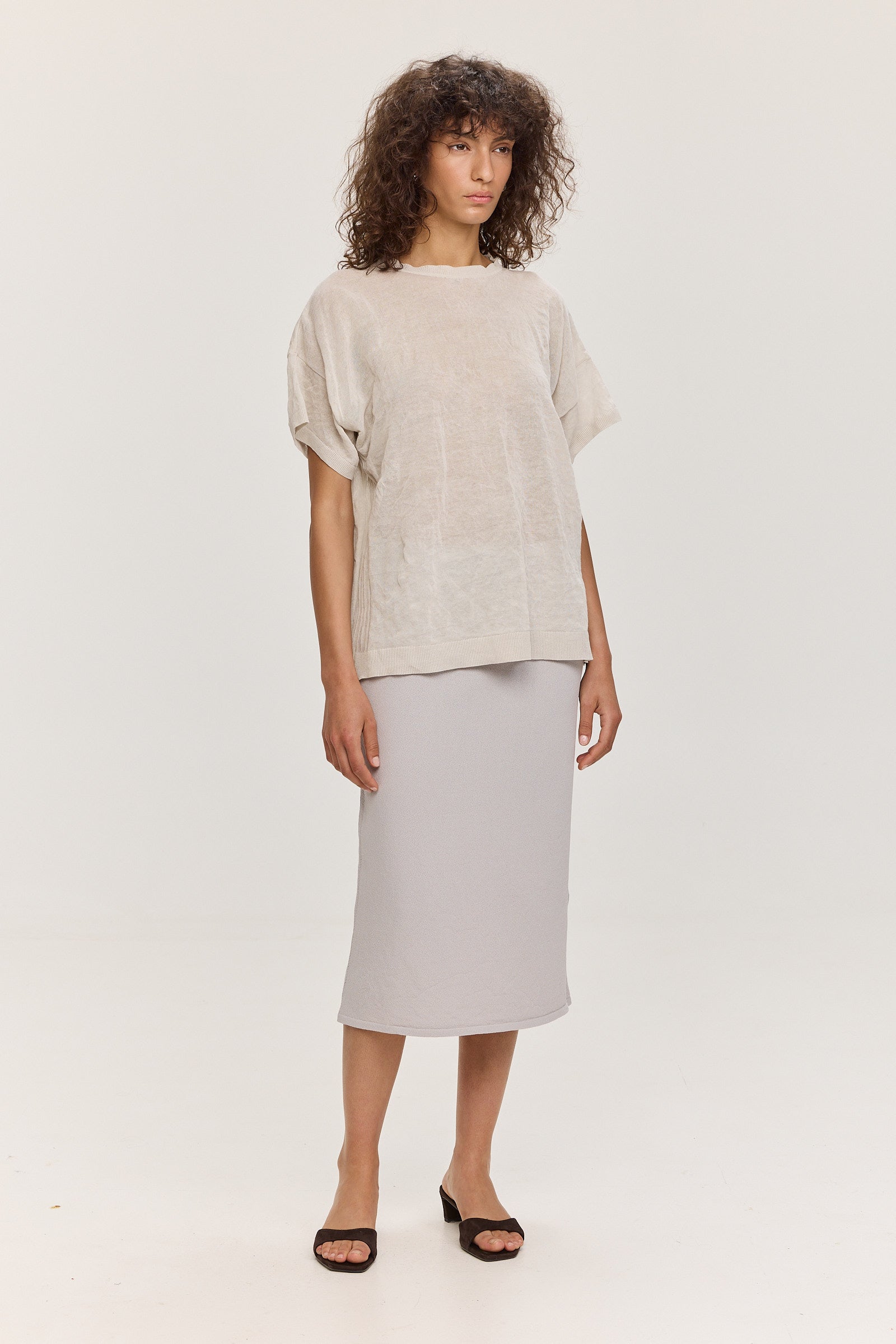 Bray Wrinkled Metal Tee - Ice