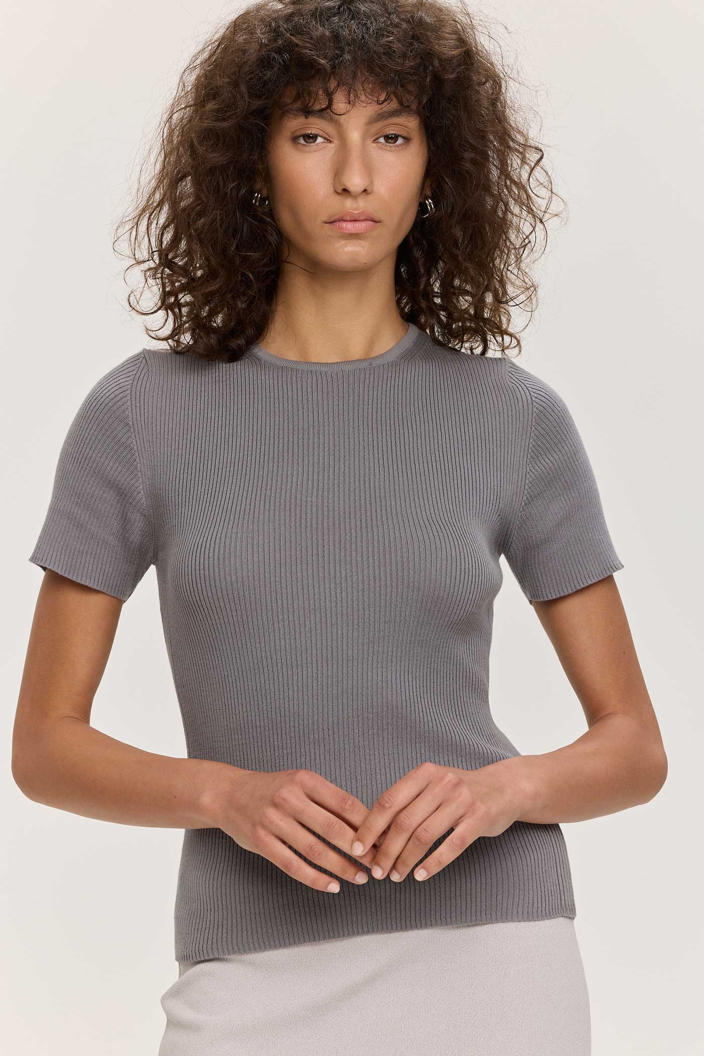 Ribbed Makò T - Grey