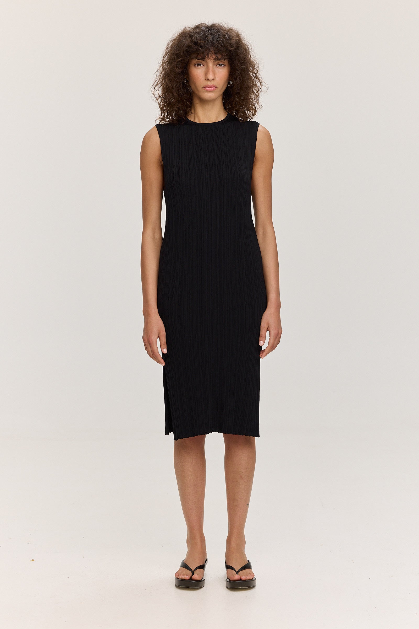 Cala Plissé Dress - Black