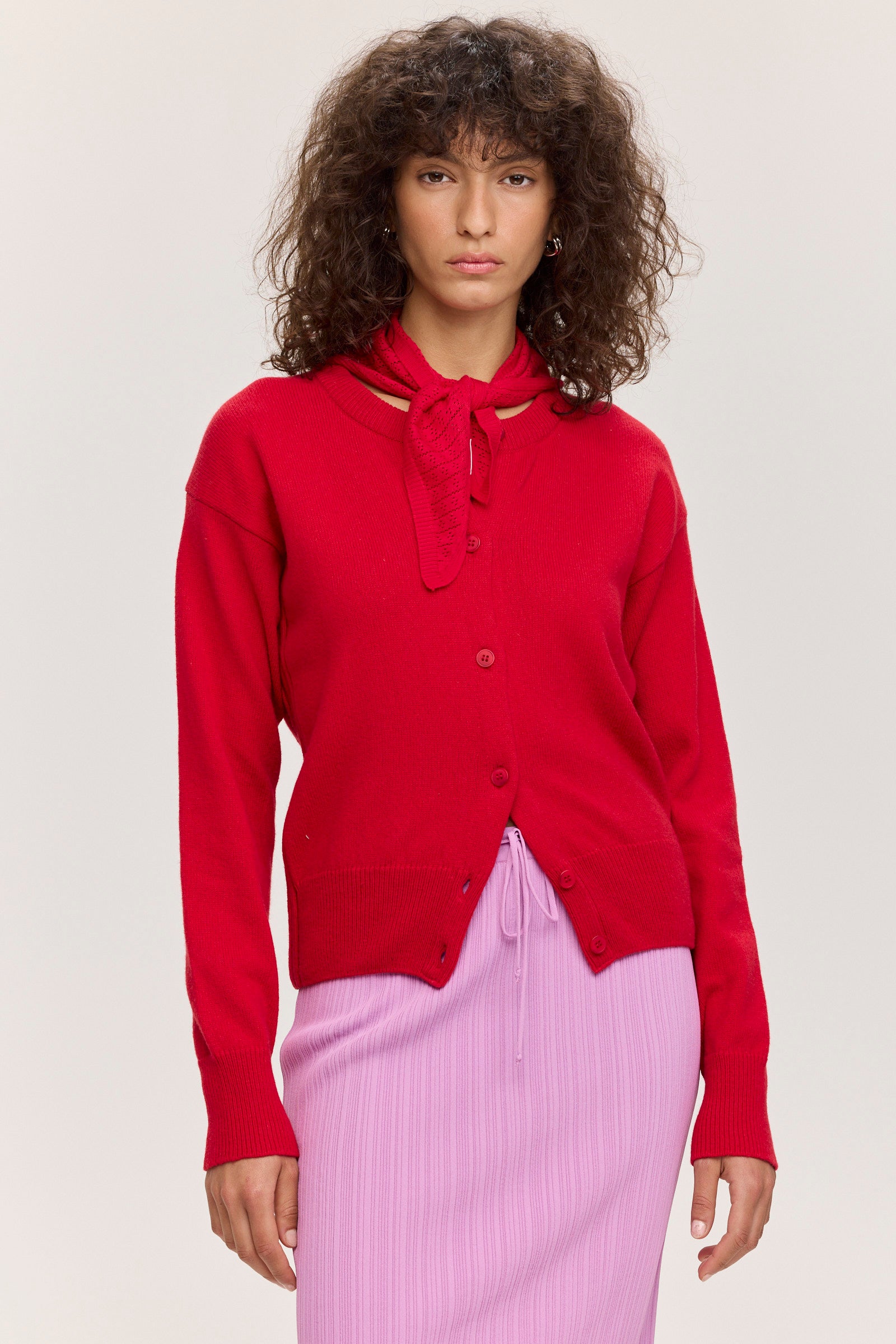 Berlin Cotton-Cashmere Cardigan - Red