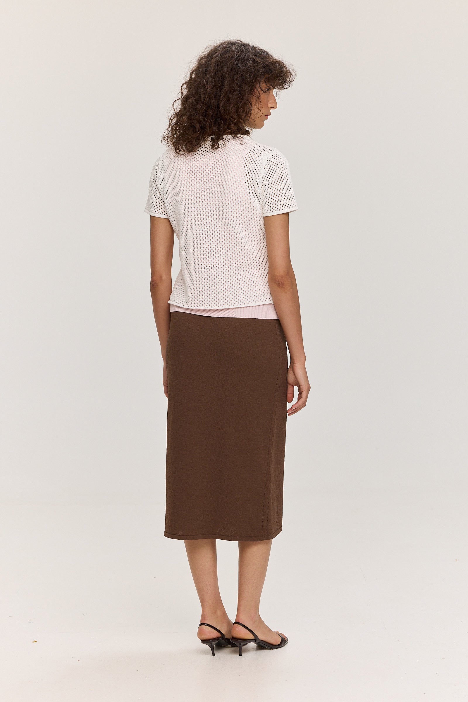 Hex Crochet Tee - Bone