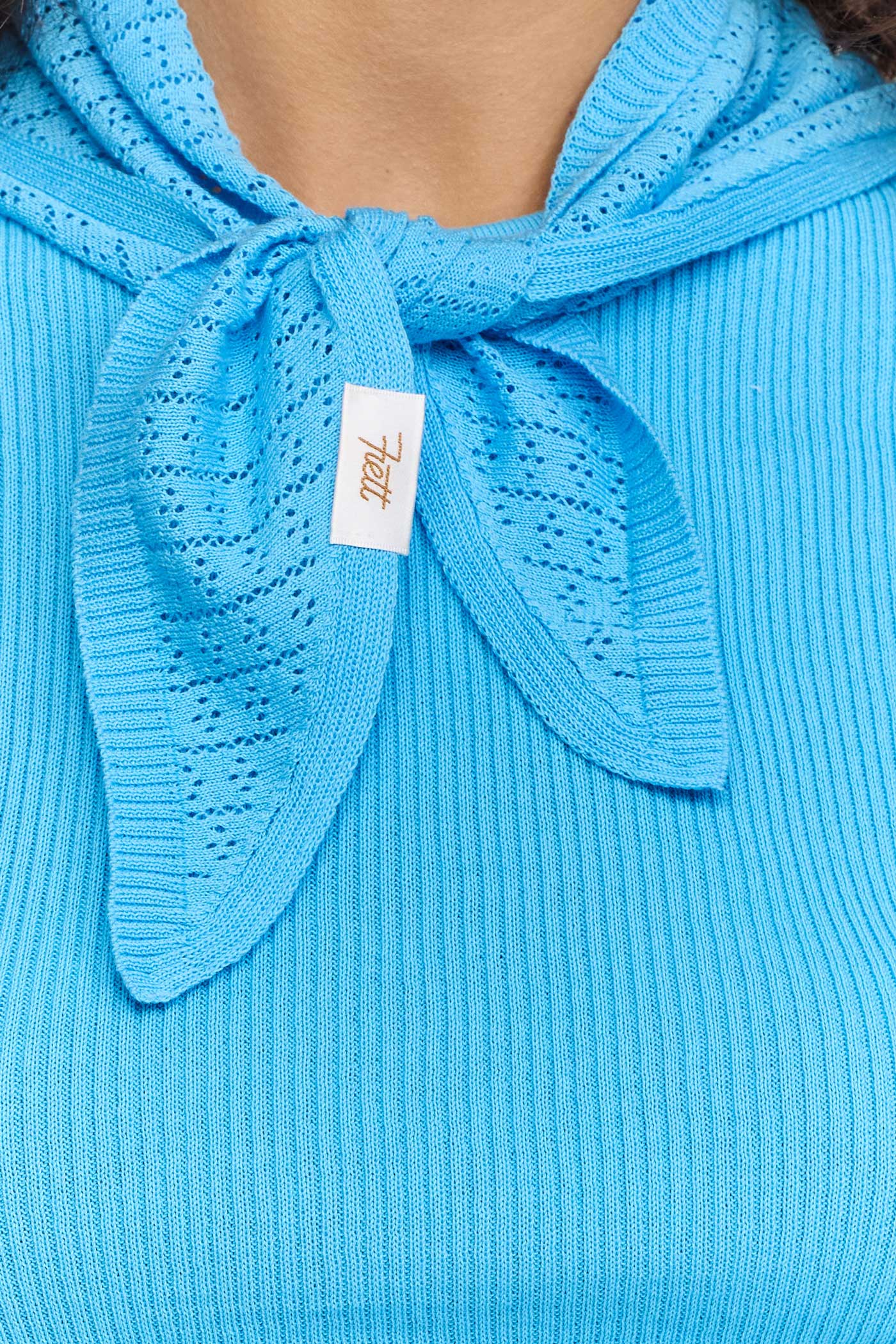 Riet Pointelle Scarf - Cornflower Blue