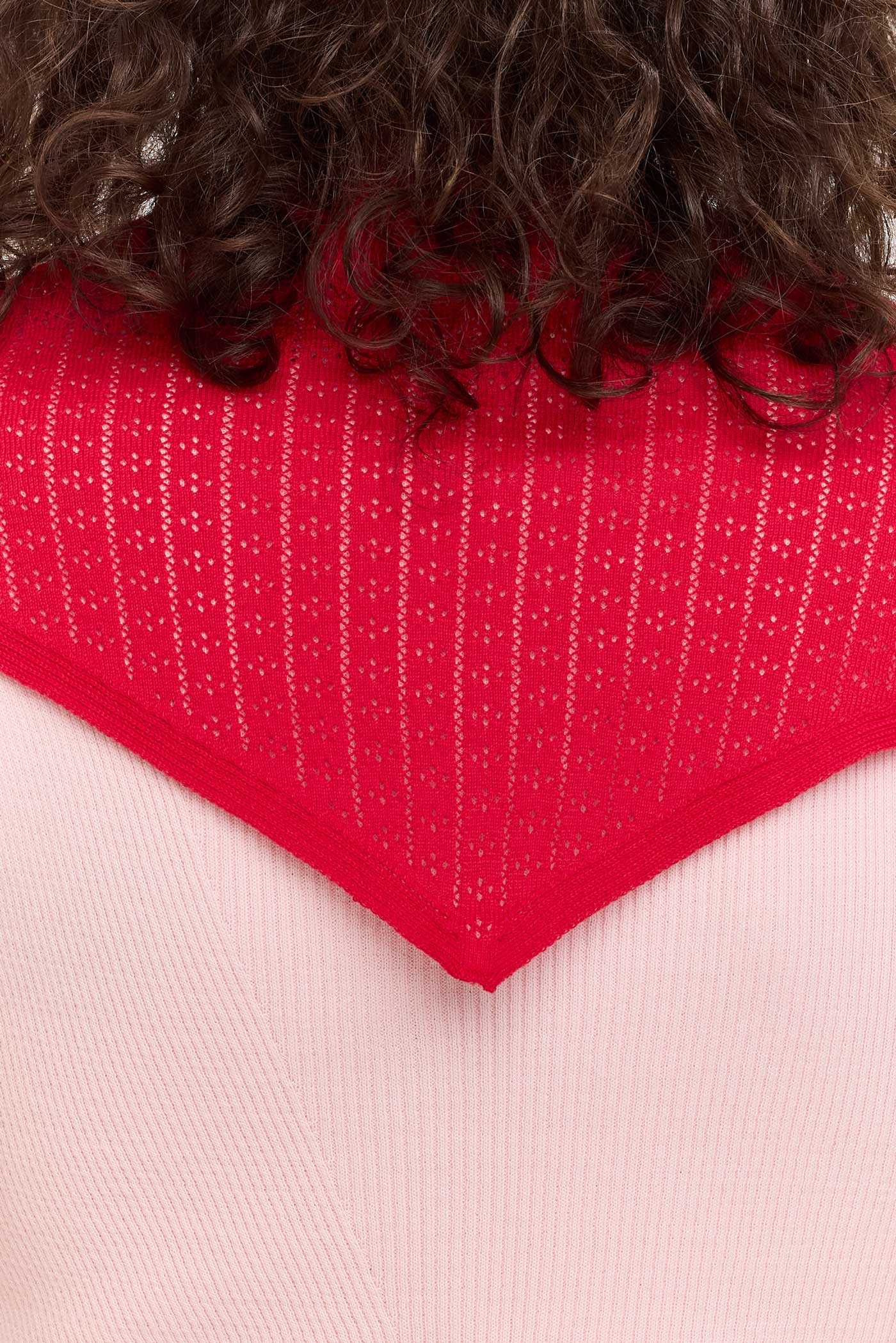 Riet Pointelle Scarf - Red