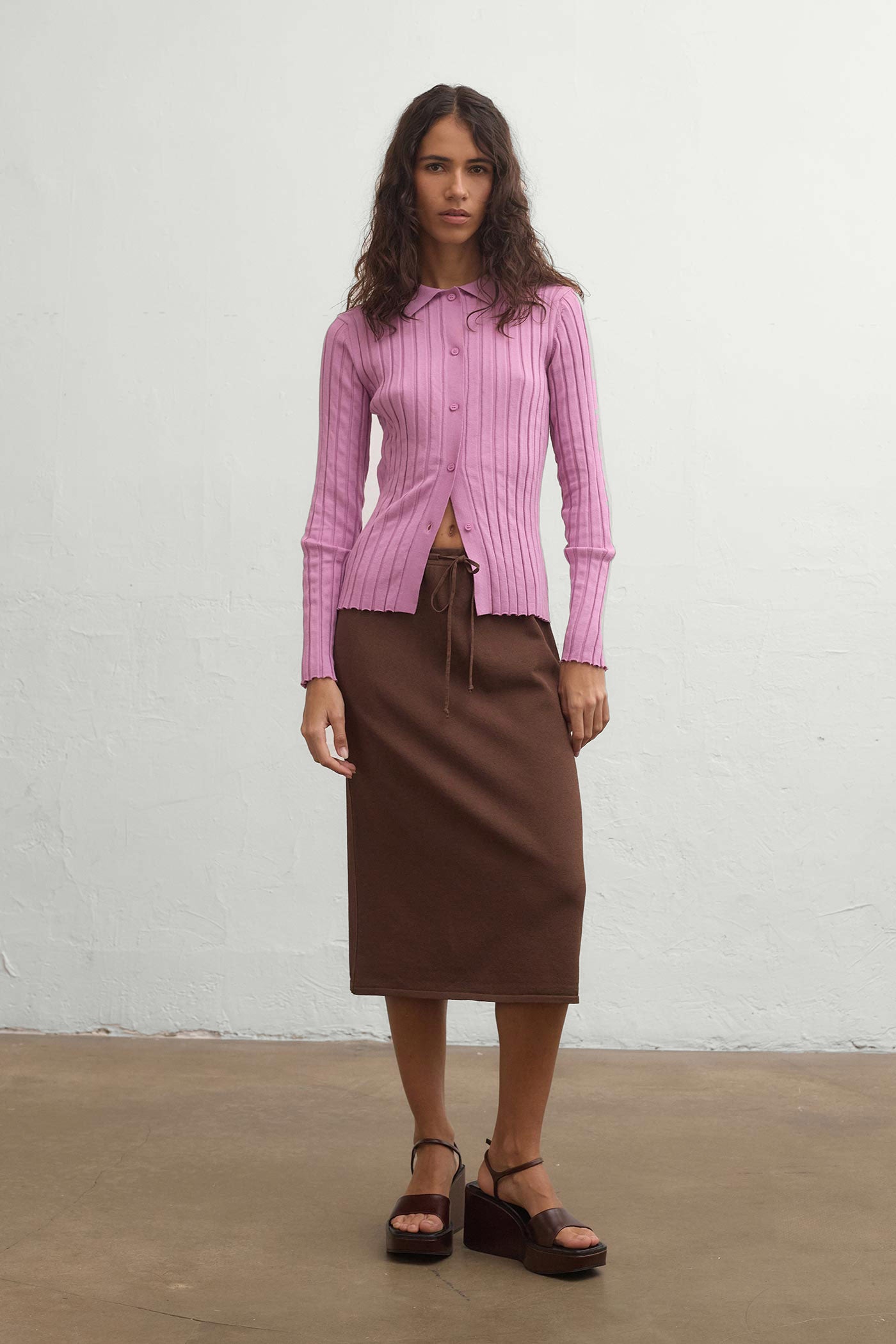 Brits Bouclè Skirt - Brown