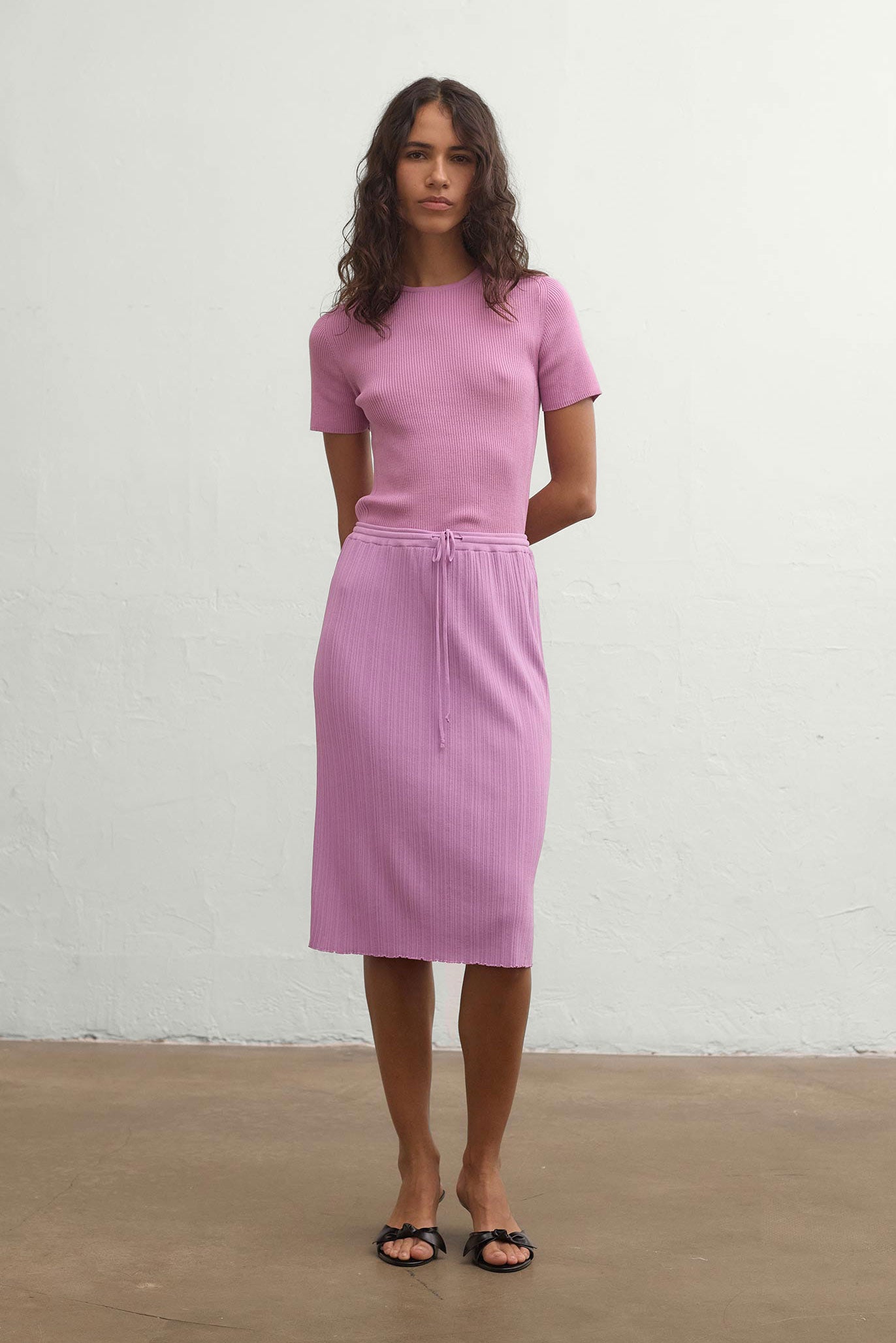 Cala Plissé Skirt - Orchid