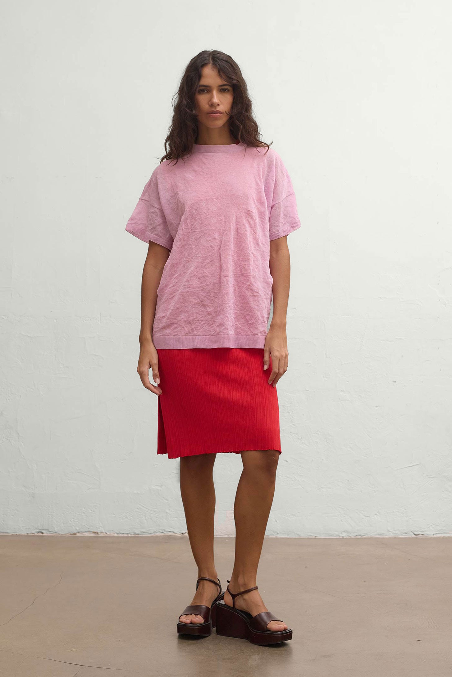 Bray Wrinkled Metal Tee - Orchid