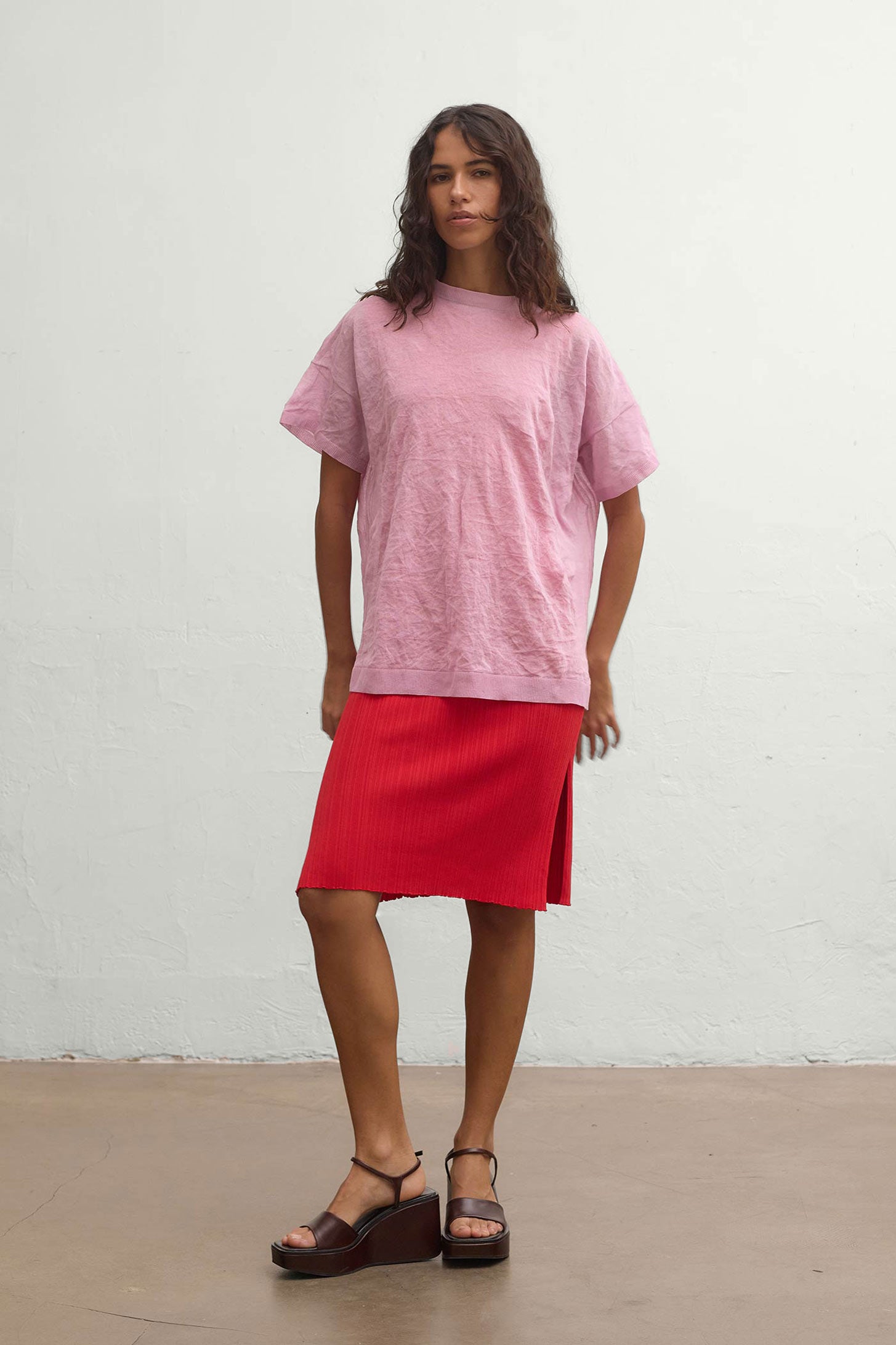 Bray Wrinkled Metal Tee - Orchid