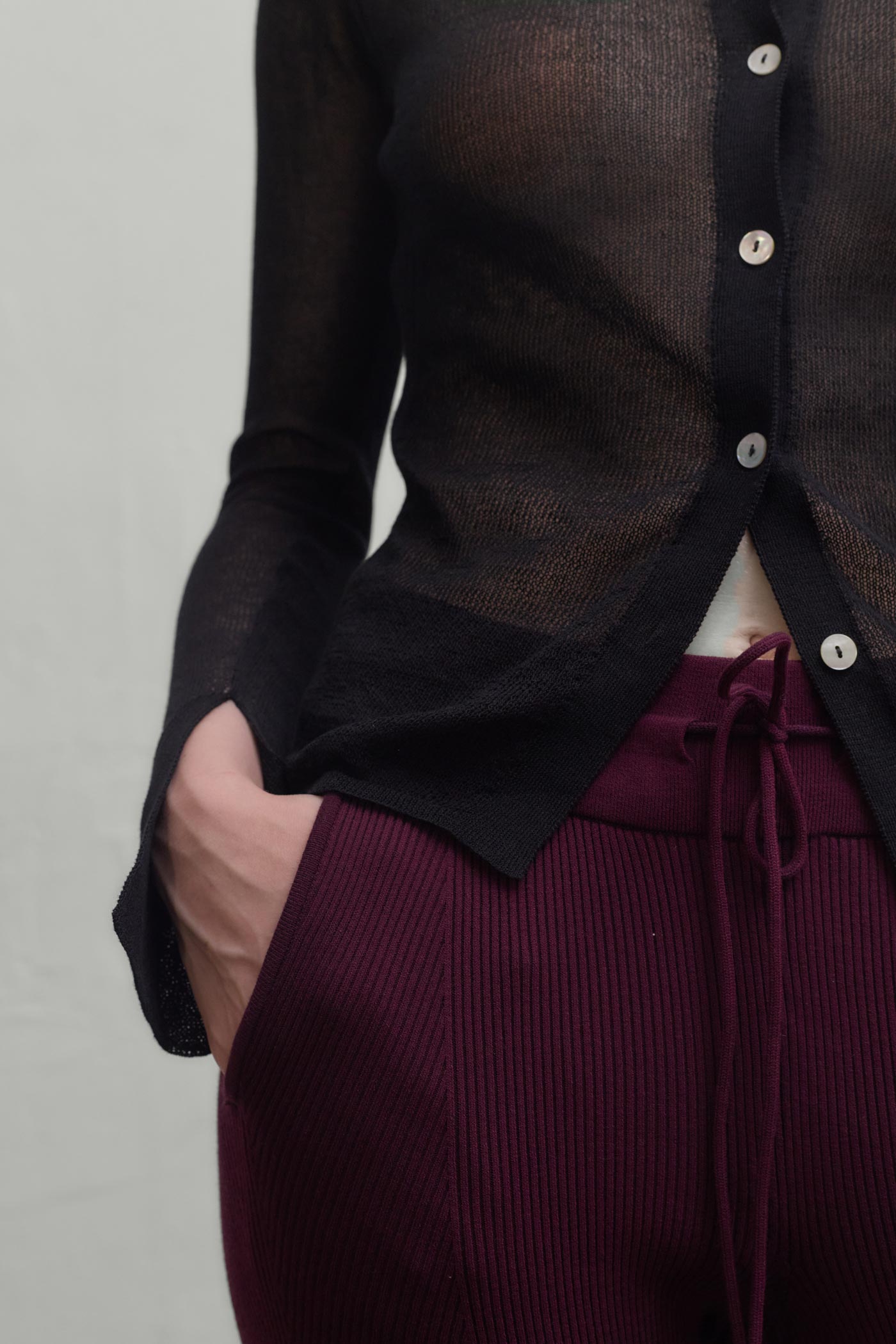 Ivy Rib Pants - Plum