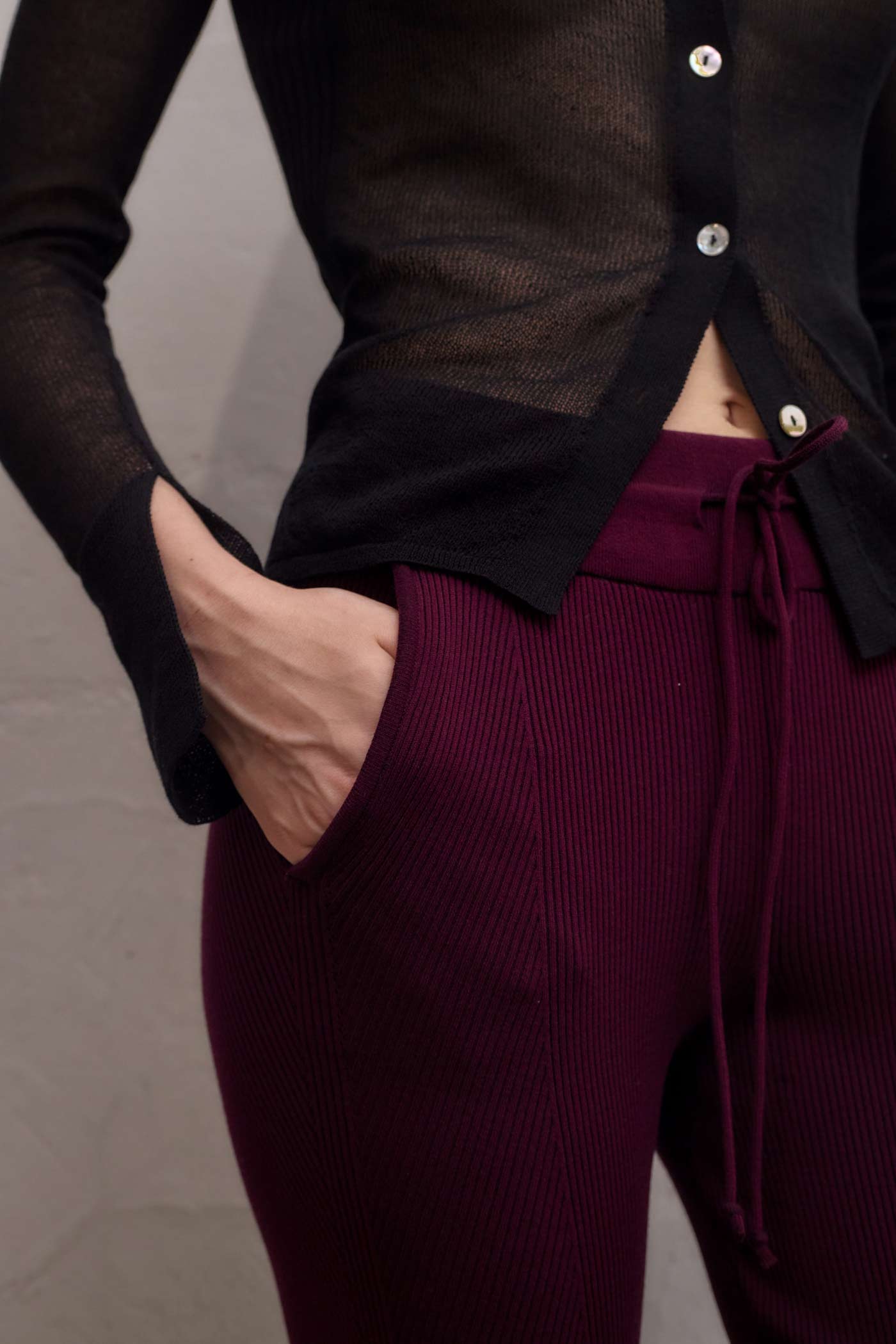 Ivy Rib Pants - Plum