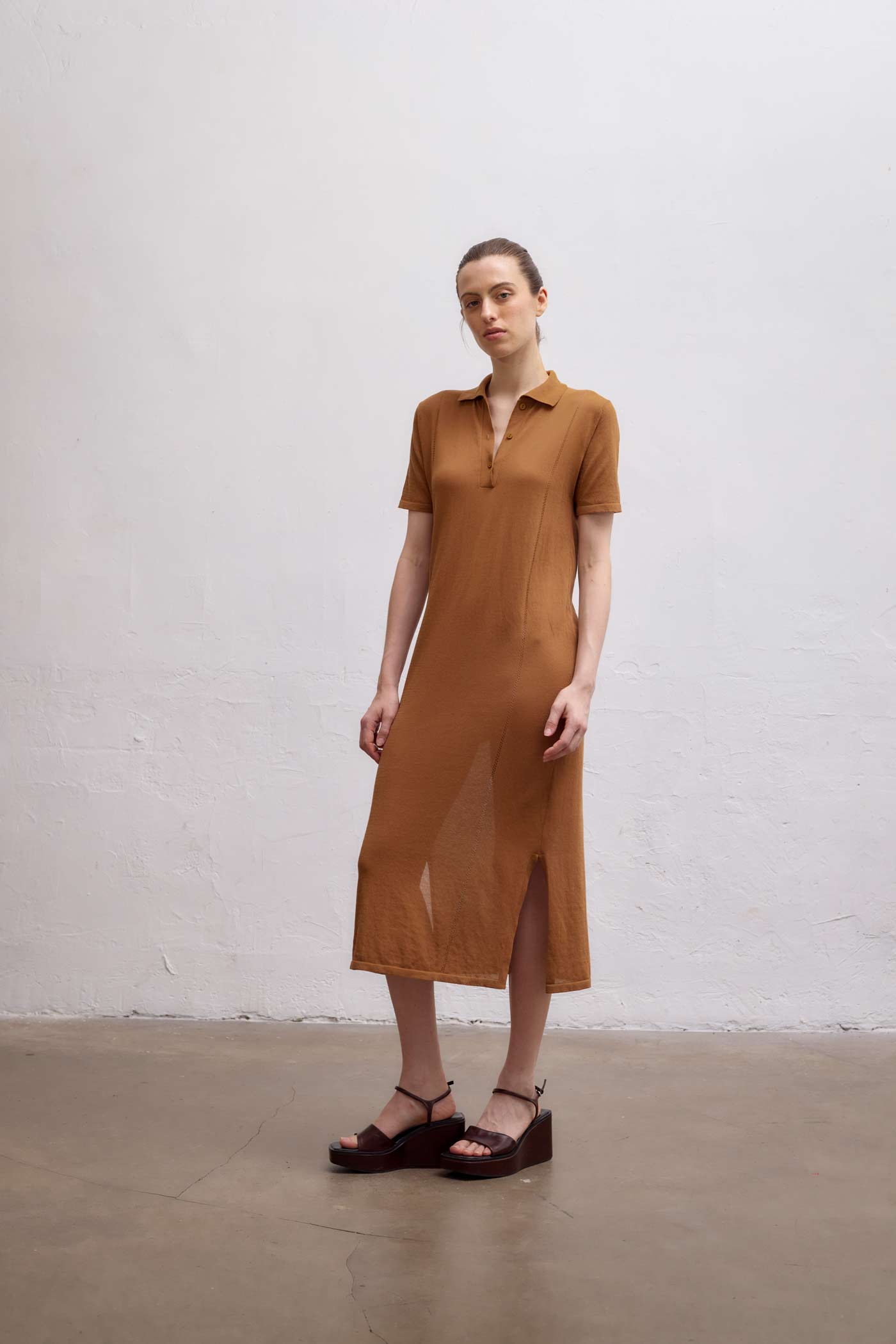 Caledon Polo Dress - Caramel