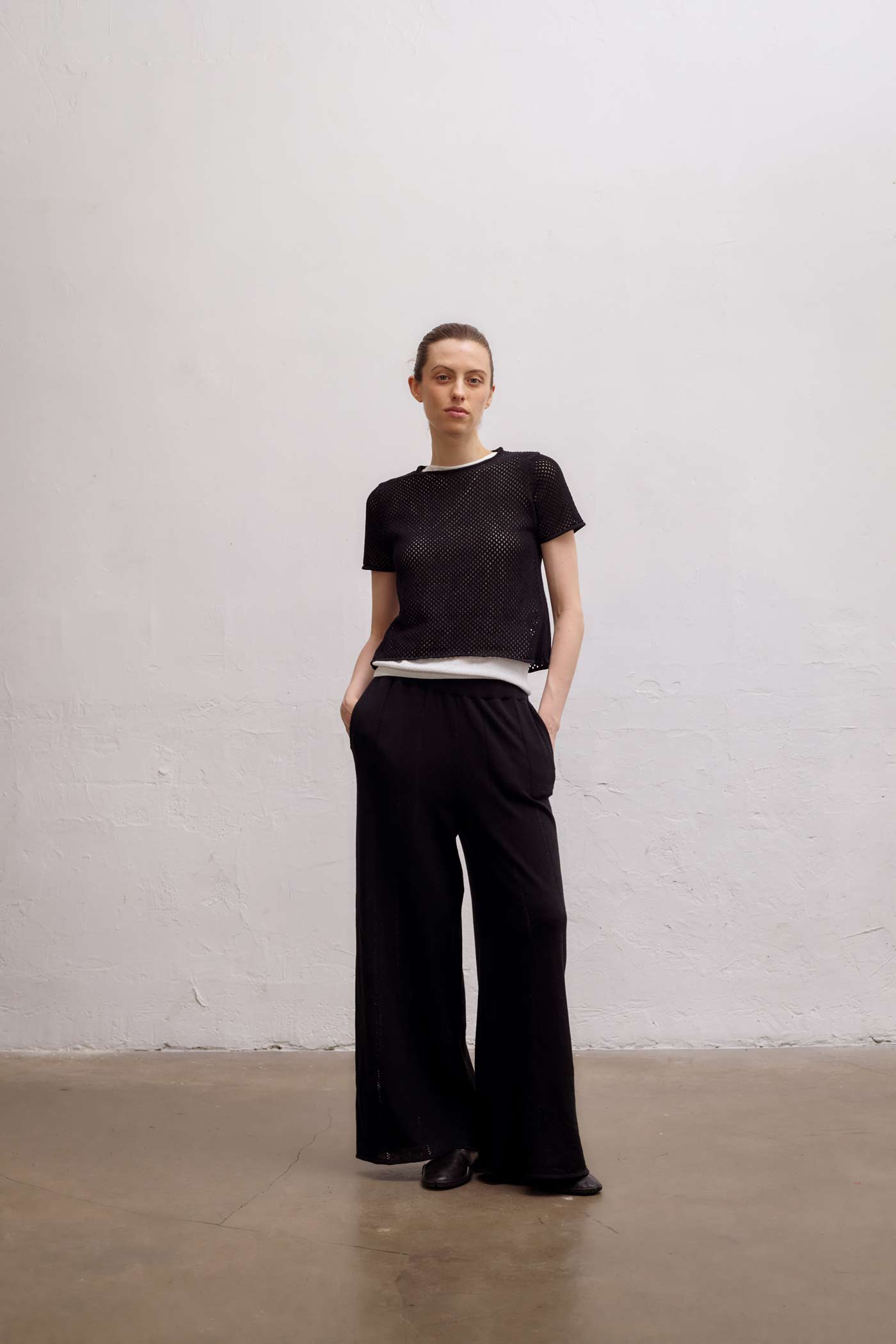 Hex Crochet Tee - Black