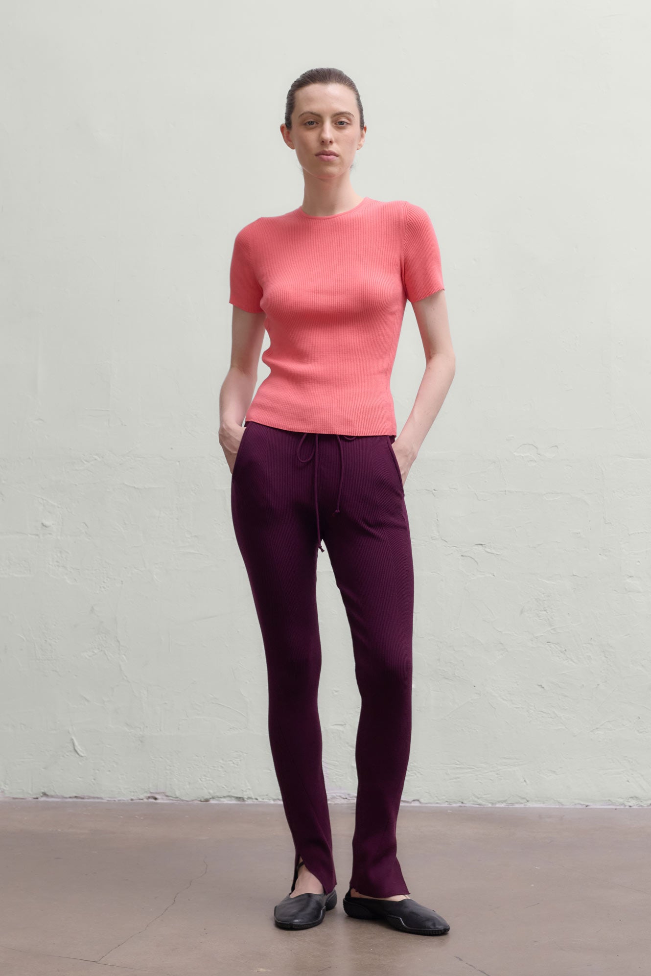 Ribbed Makò T - Coral