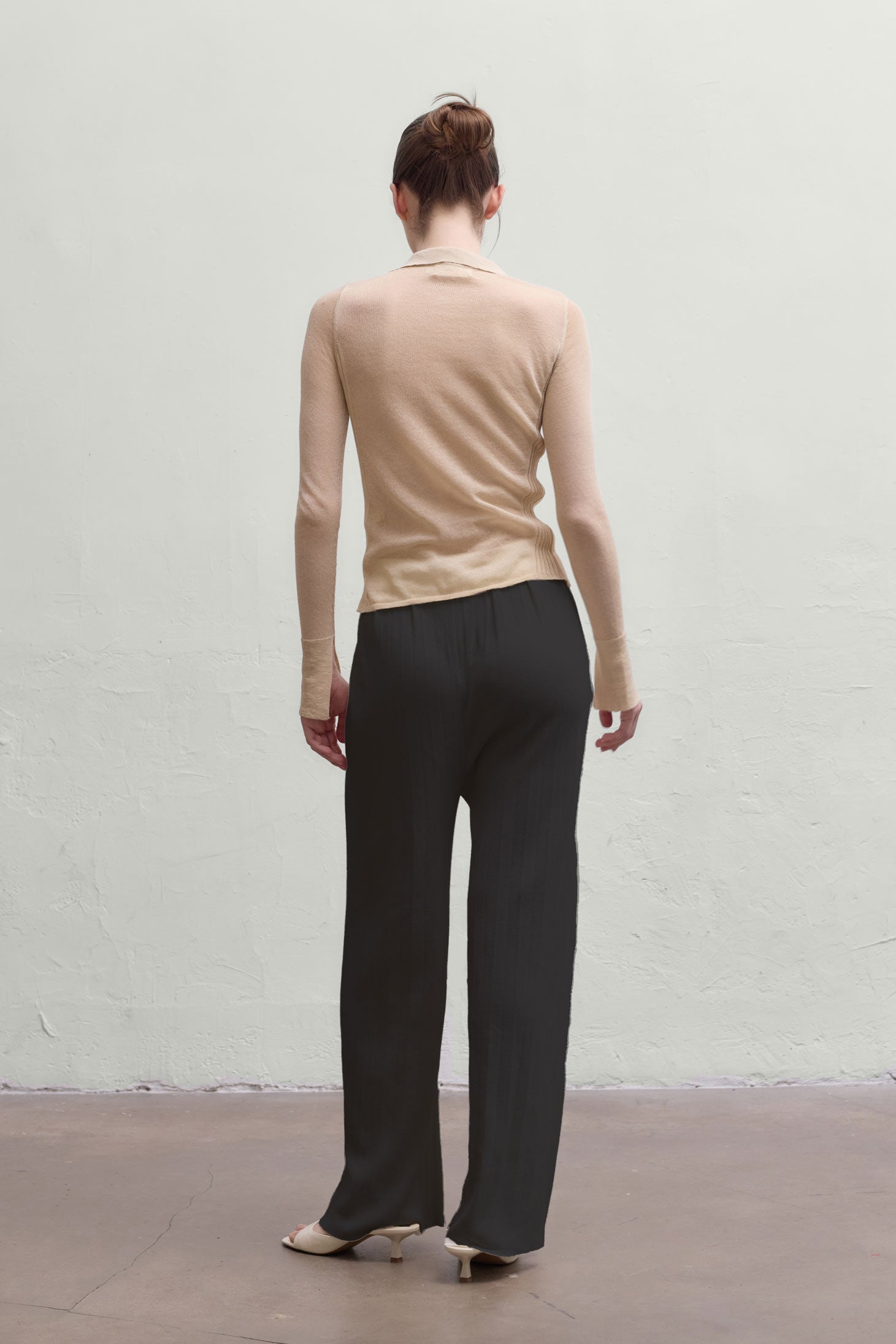 Durban Plissé Pants - Black