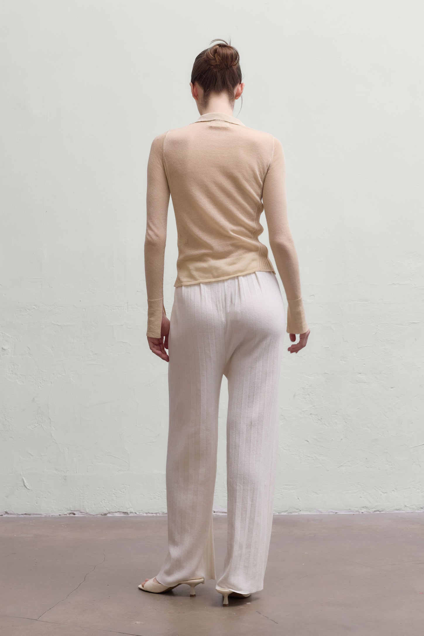 Durban Plissé Pants - Bone
