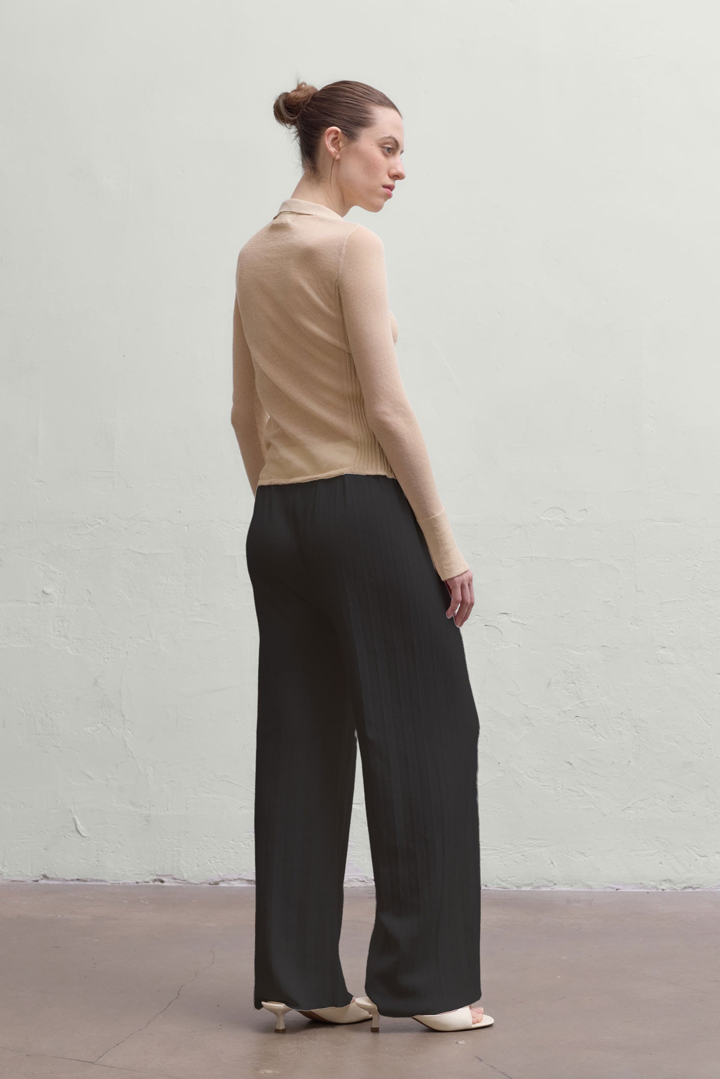 Durban Plissé Pants - Black