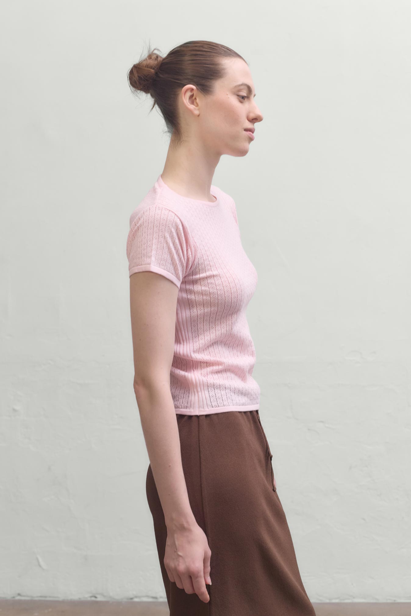 Riet Pointelle Tee - Pink
