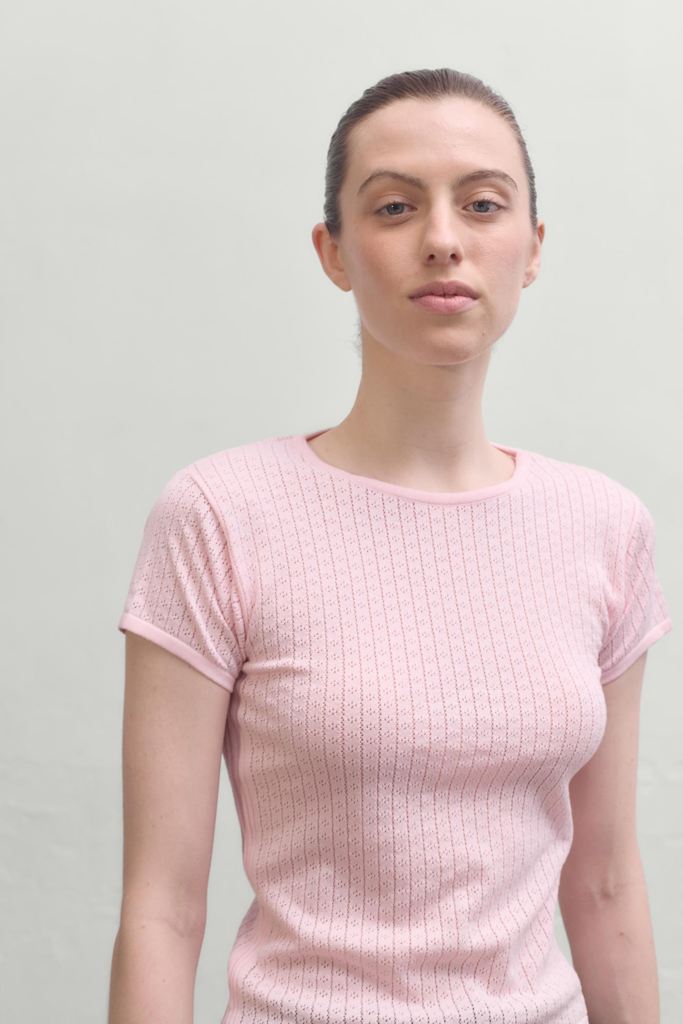 Riet Pointelle Tee - Pink