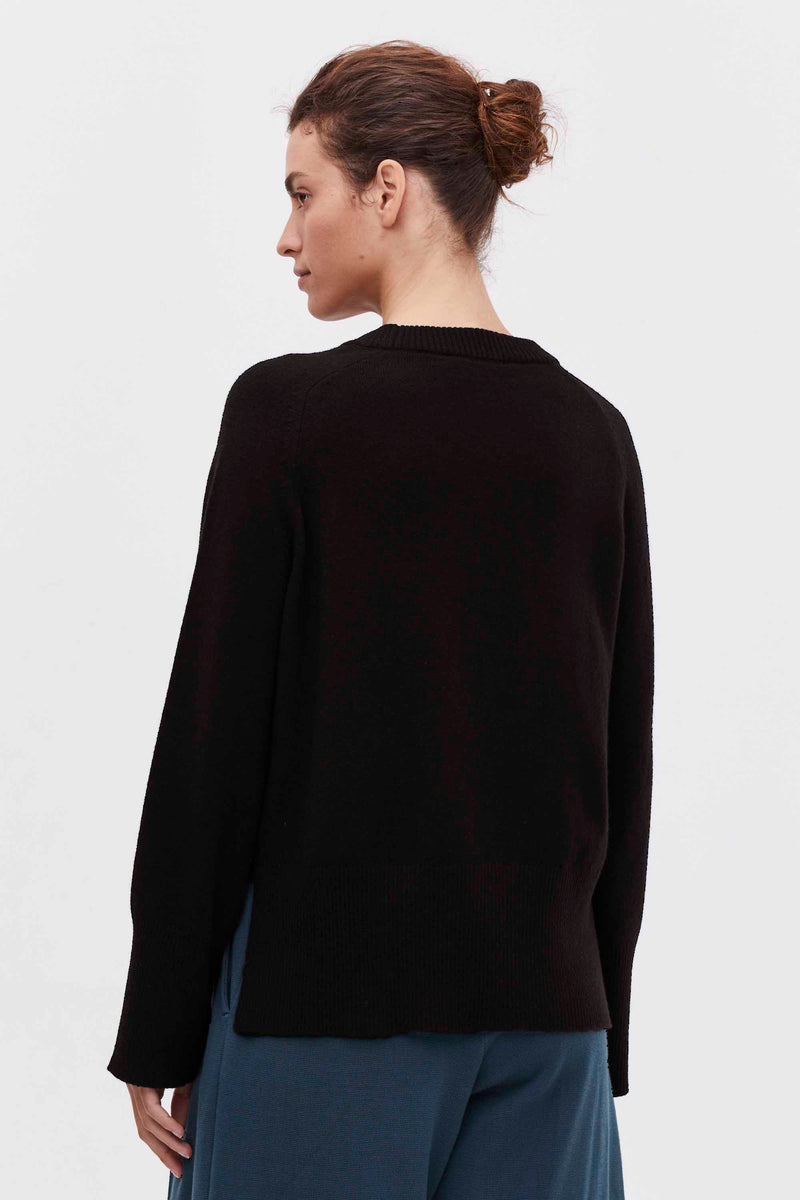 Jordaan Merino Crewneck - Jet Black