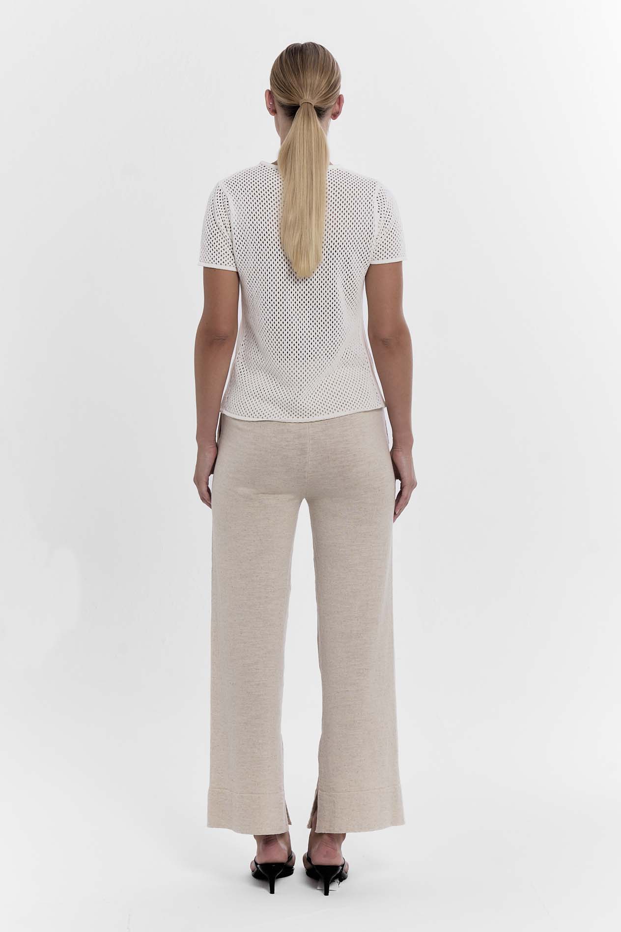 Hex Crochet Tee - Bone