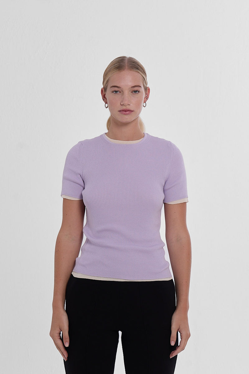 Ribbed Makò T - Lilac