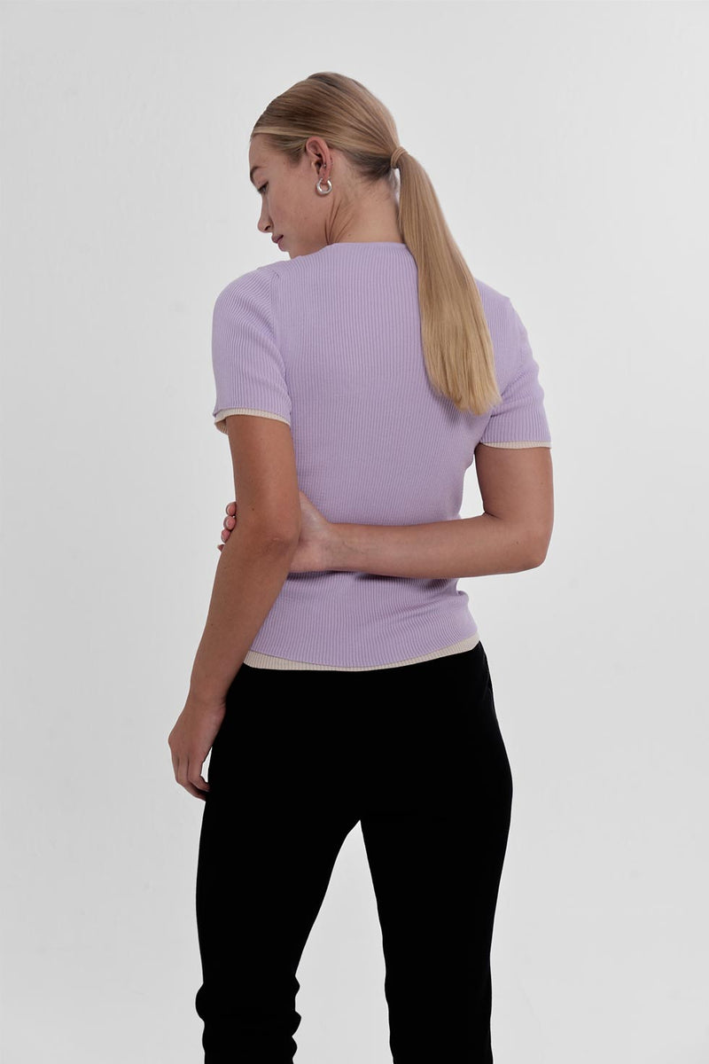 Ribbed Makò T - Lilac
