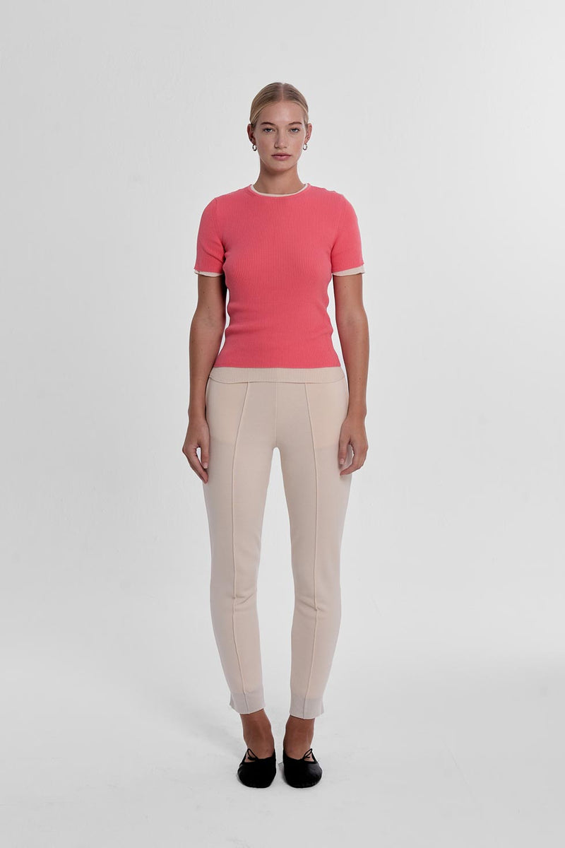 Ribbed Makò T - Coral