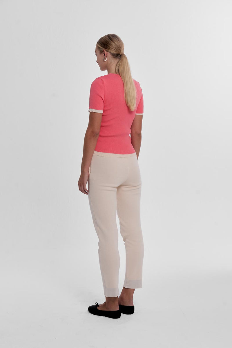 Ribbed Makò T - Coral