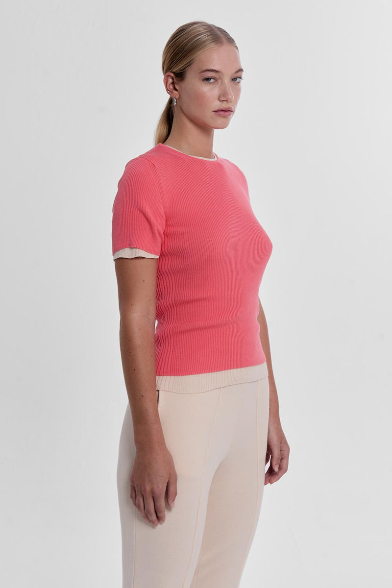 Ribbed Makò T - Coral