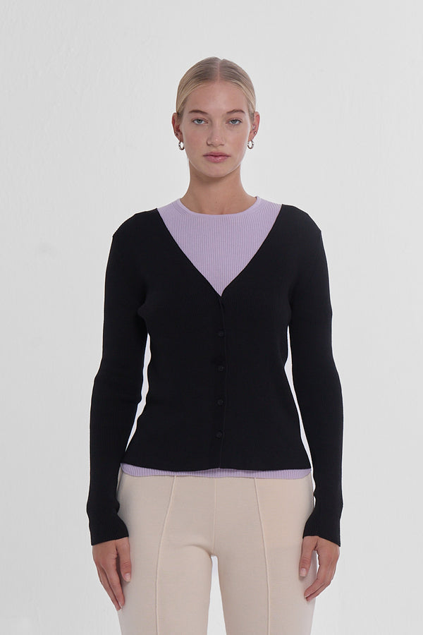 Angles Cardigan - Jet Black