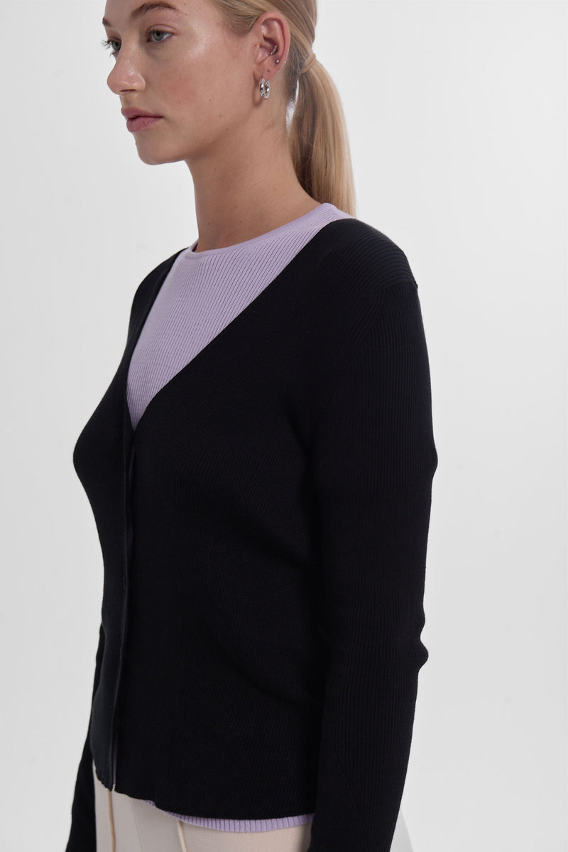 Angles Cardigan - Jet Black