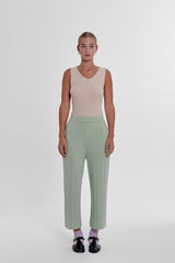Durban Plissé Pants - Matcha