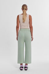 Durban Plissé Pants - Matcha