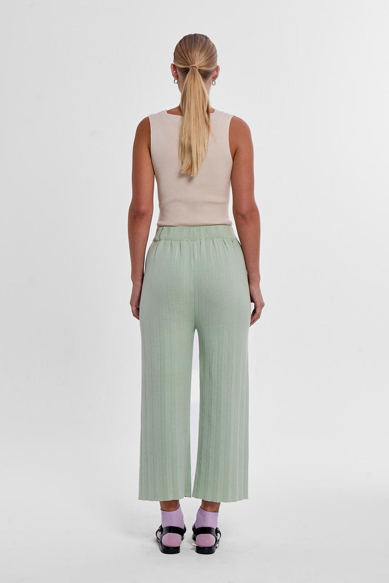 Durban Plissé Pants - Matcha
