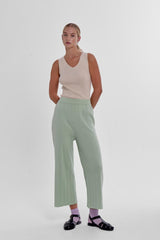 Durban Plissé Pants - Matcha