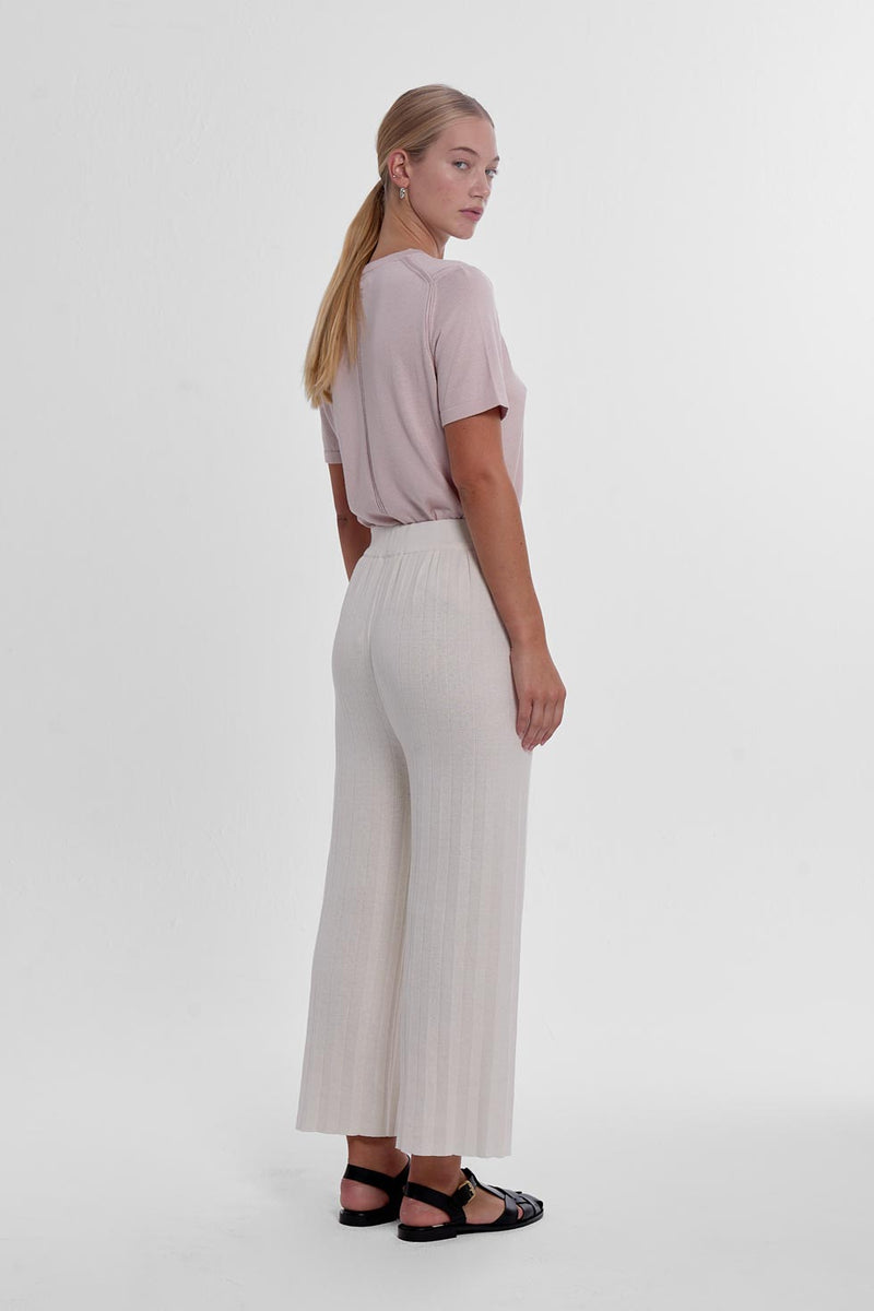 Durban Plissé Pants - Bone