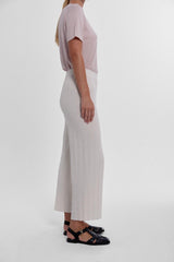 Durban Plissé Pants - Bone