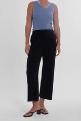 Durban Plissé Pants - Black