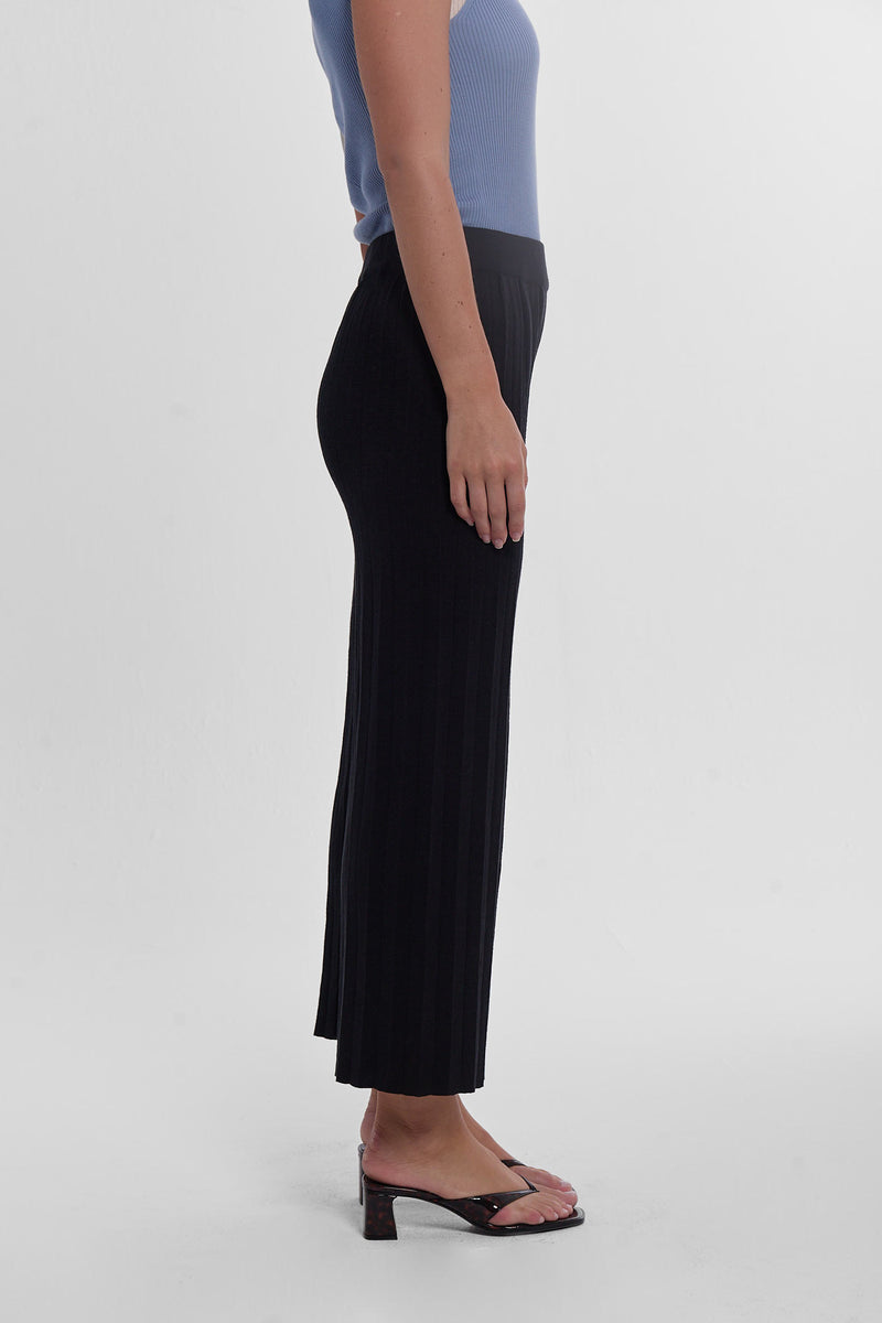 Durban Plissé Pants - Black