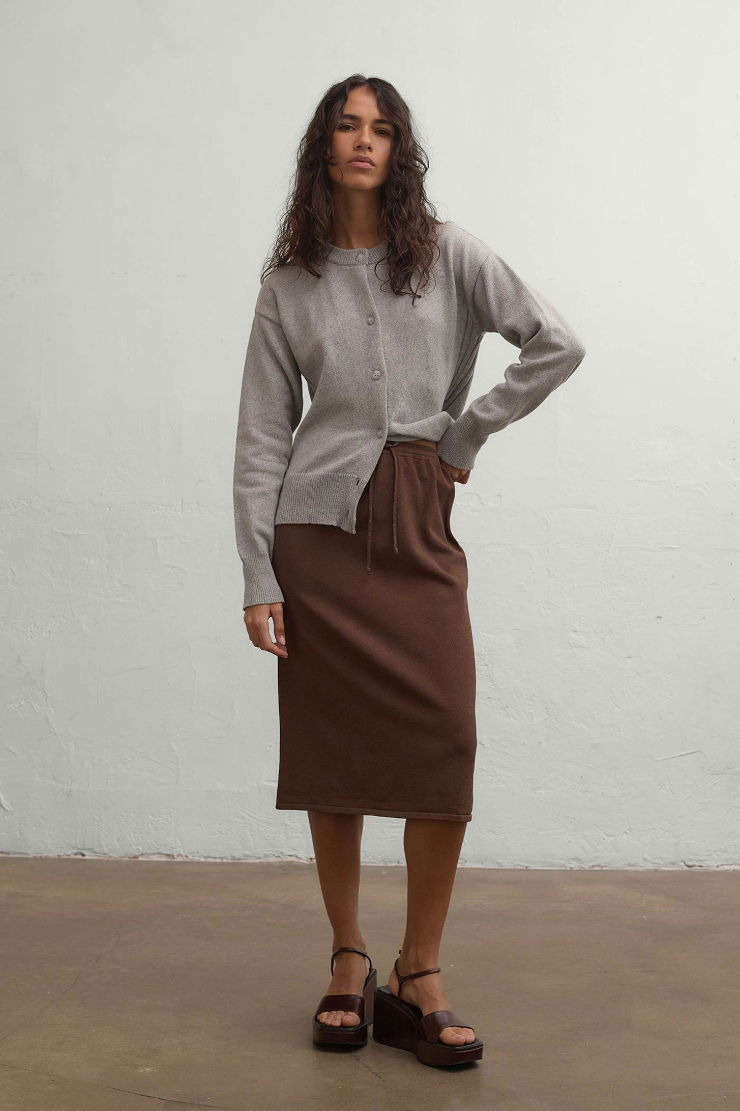 Berlin Cotton-Cashmere Cardigan - Melange Grey