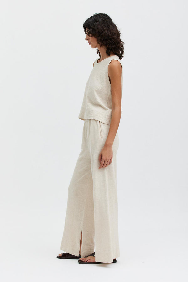 Linen Sleeveless Top - Ecru