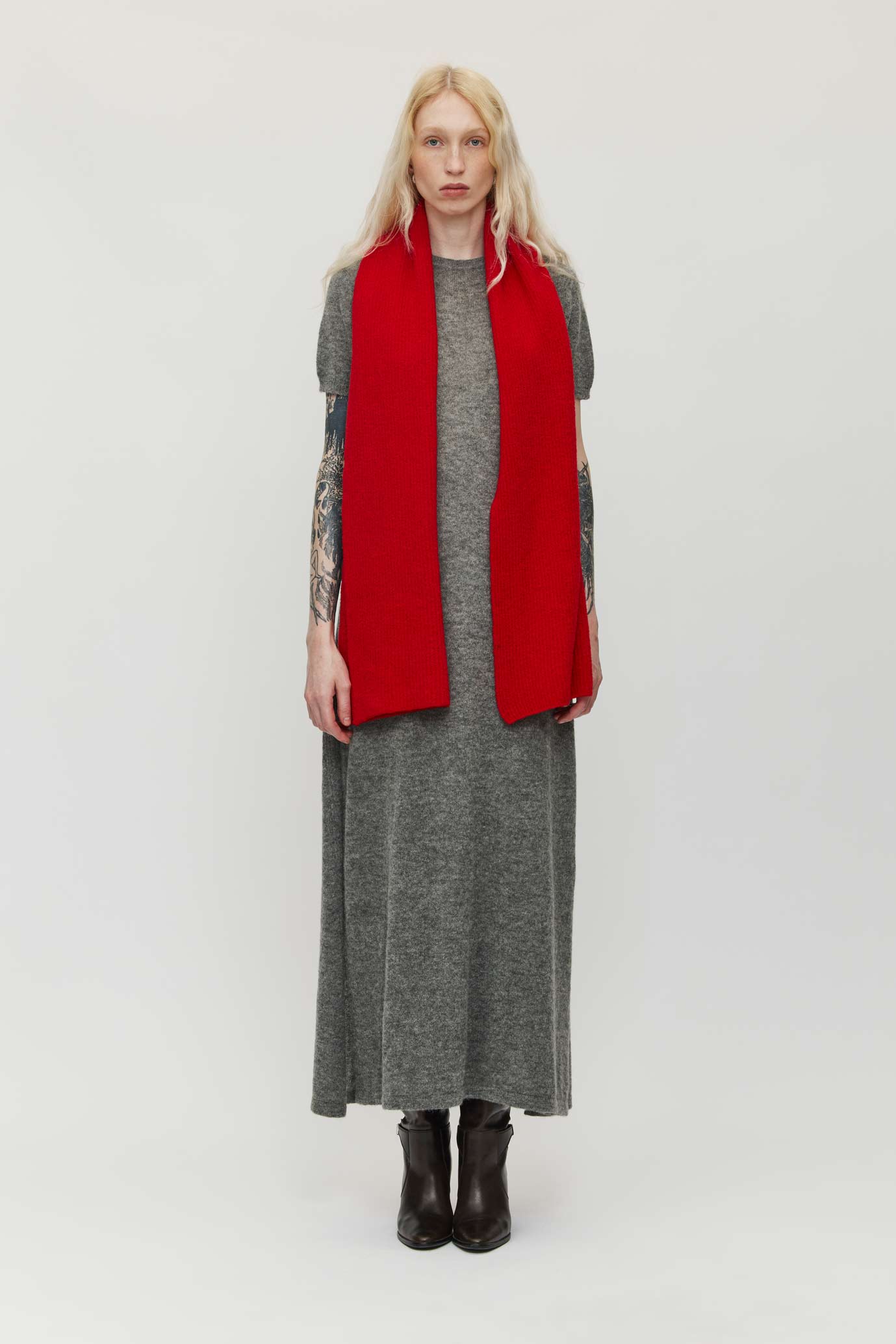 Salt Merino Scarf - Red