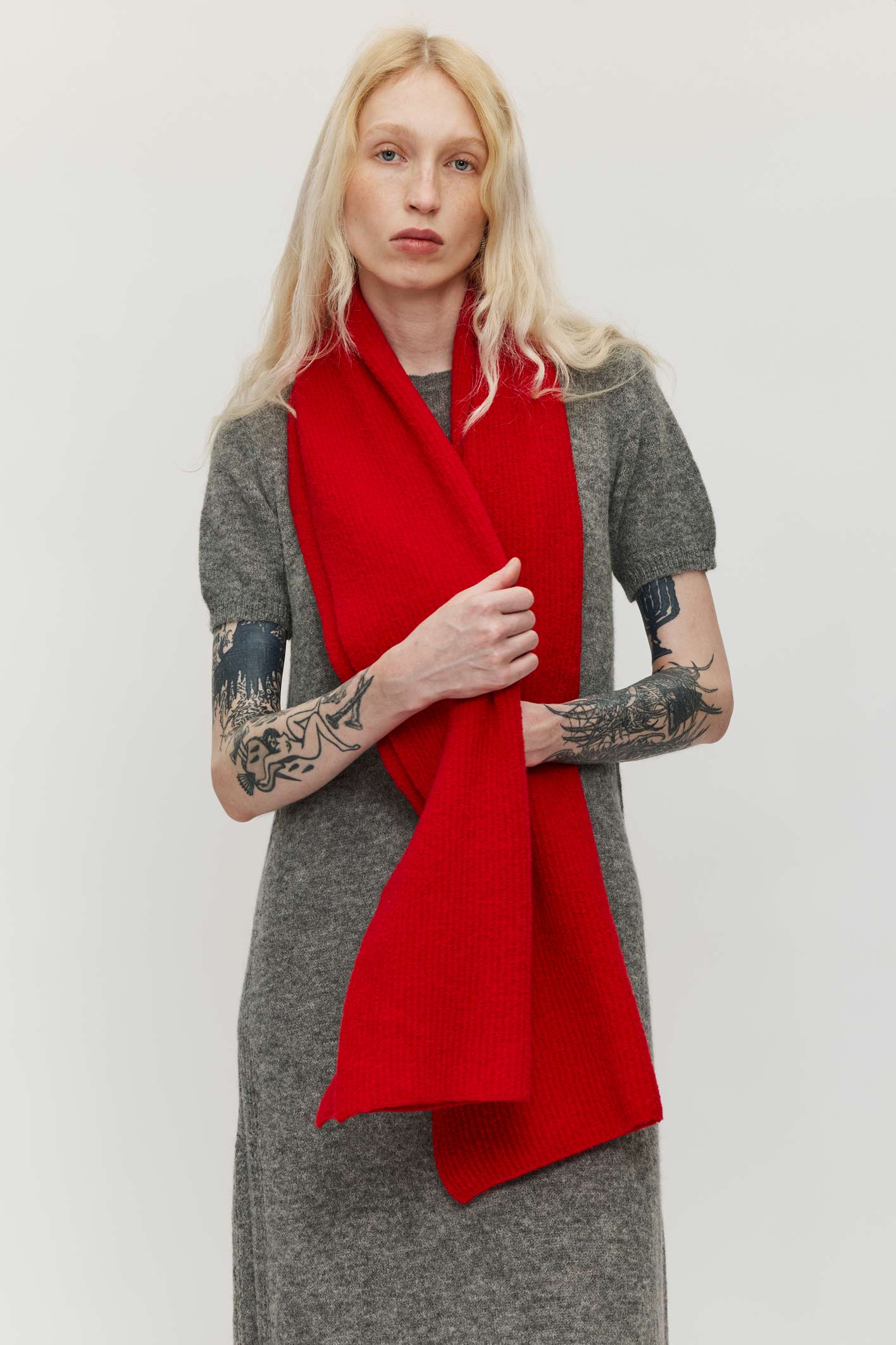 Salt Merino Scarf - Red