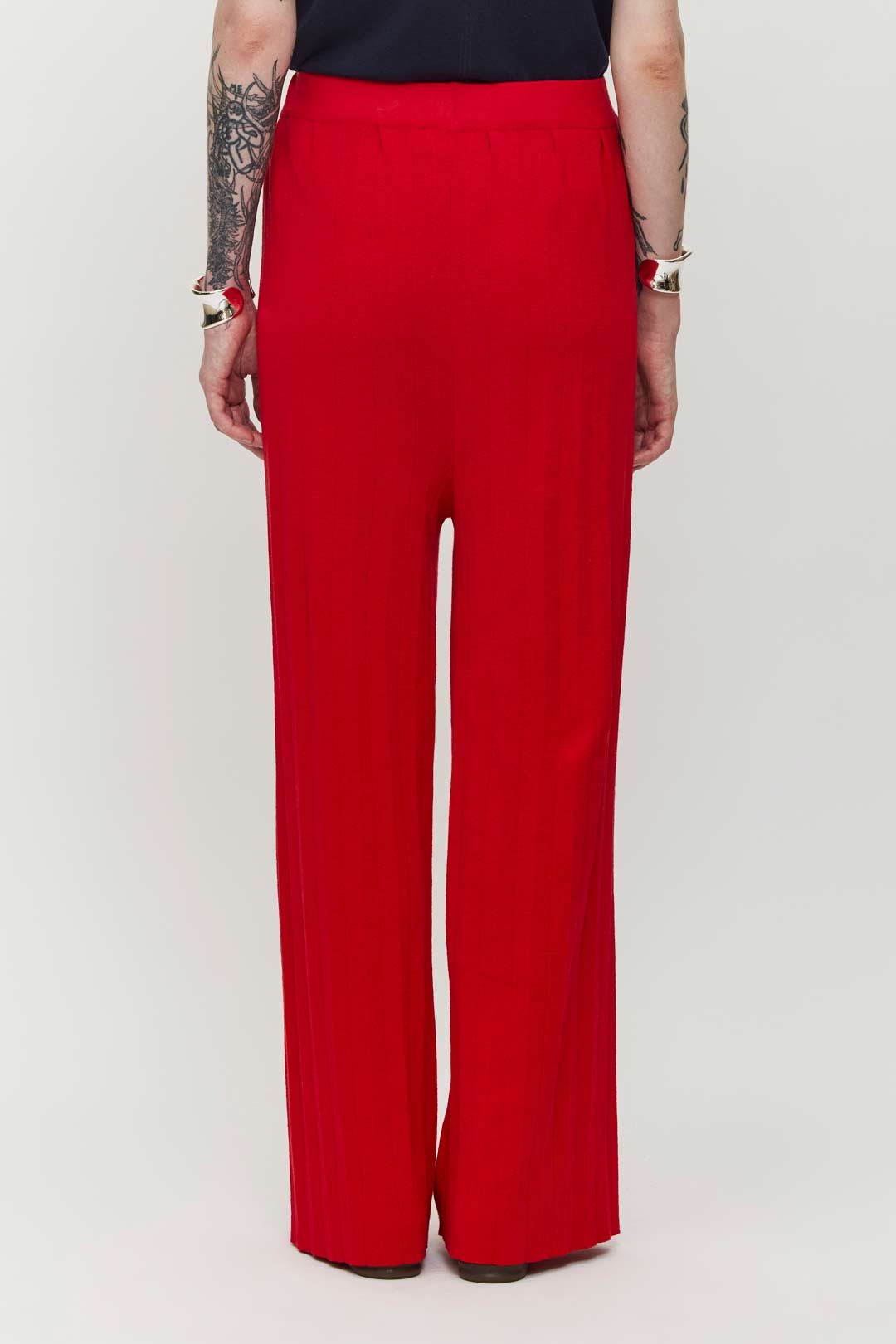 Durban Plissé Pants - Red (Pre-Order)
