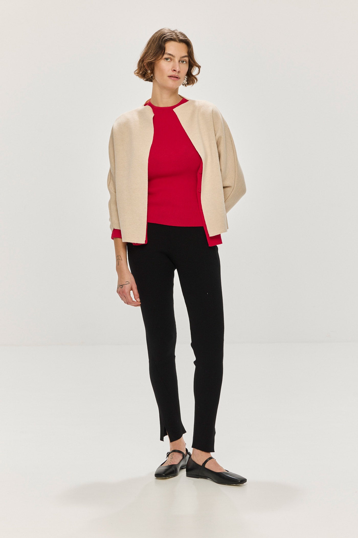 Knit Kimono Jacket - Sand