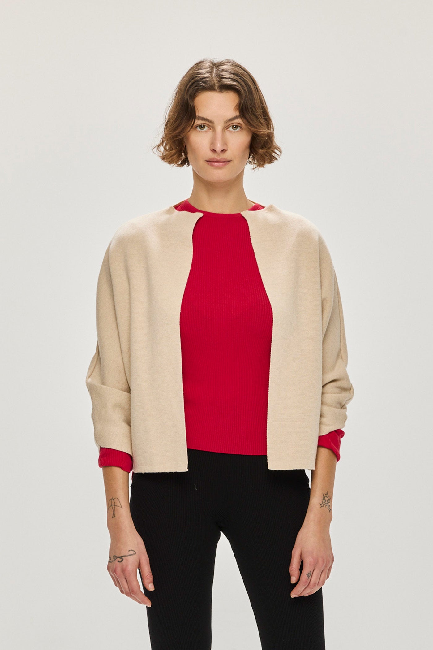 Knit Kimono Jacket - Sand