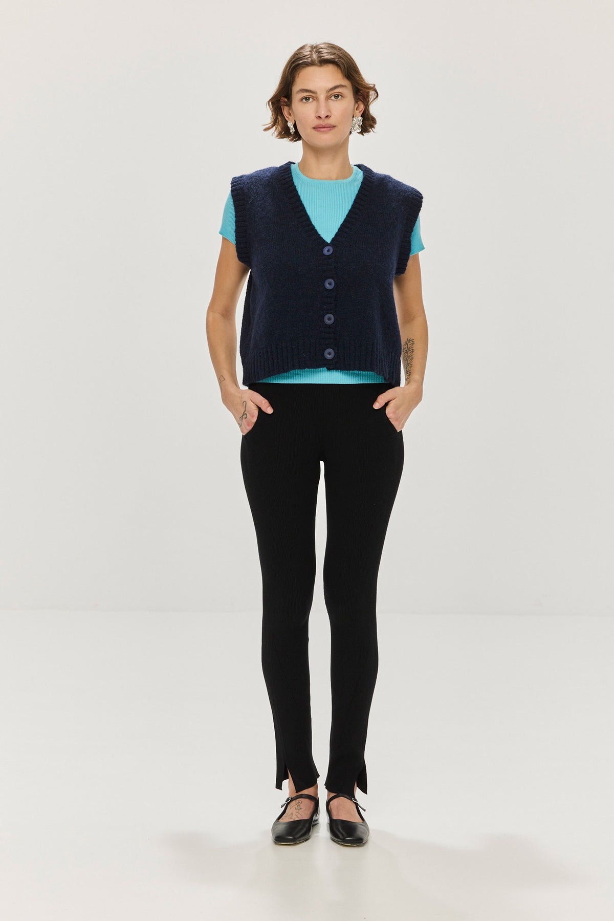 Ivy Rib Pants - Black